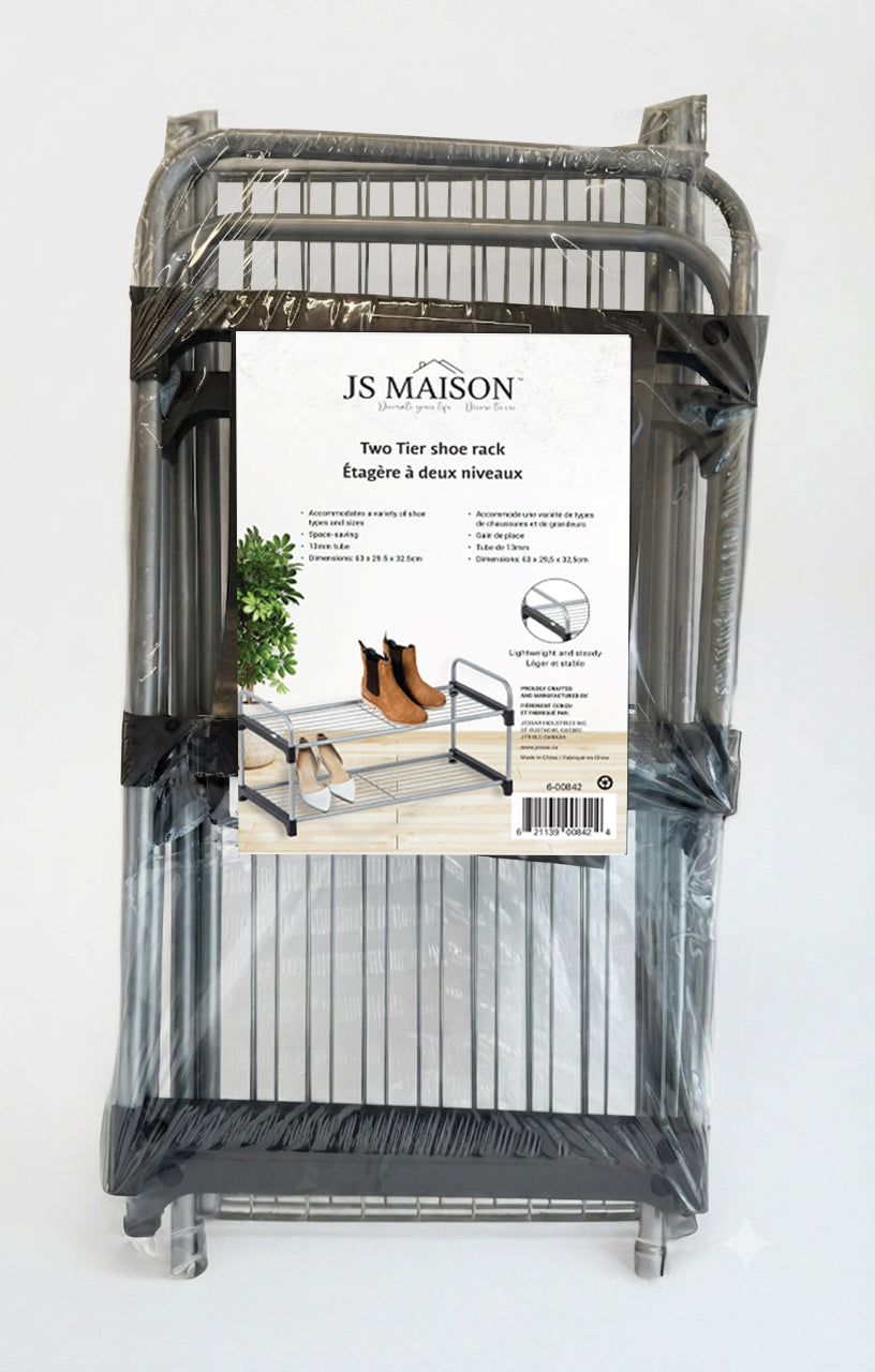 Limpus 2-Tier Shoe Rack — 13 mm Metal-Tube Frame packaging