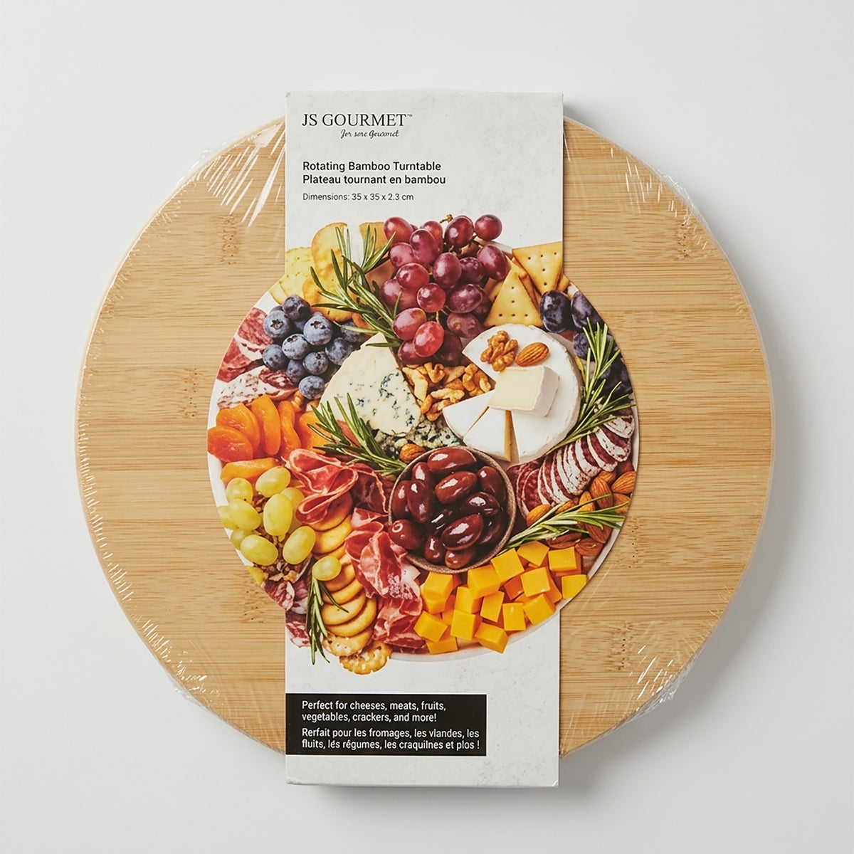 Bamboo Rotating Turntable Tray (Lazy Susan, 14 in) packaging