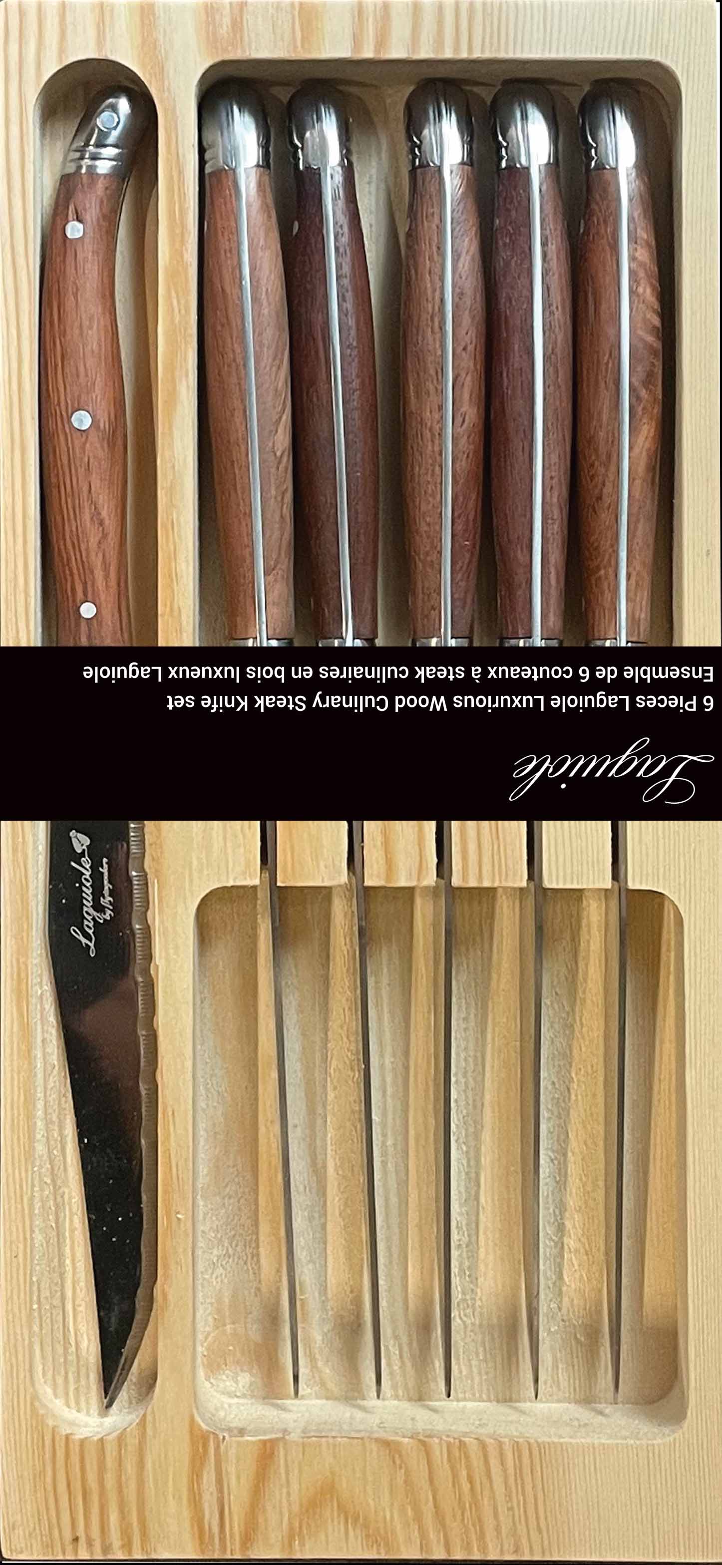 6 Pc Steak Knife set With Wooden Box