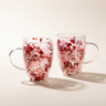 Tasses en verre à double paroi avec fleurs séchées flottantes — Lot de 2