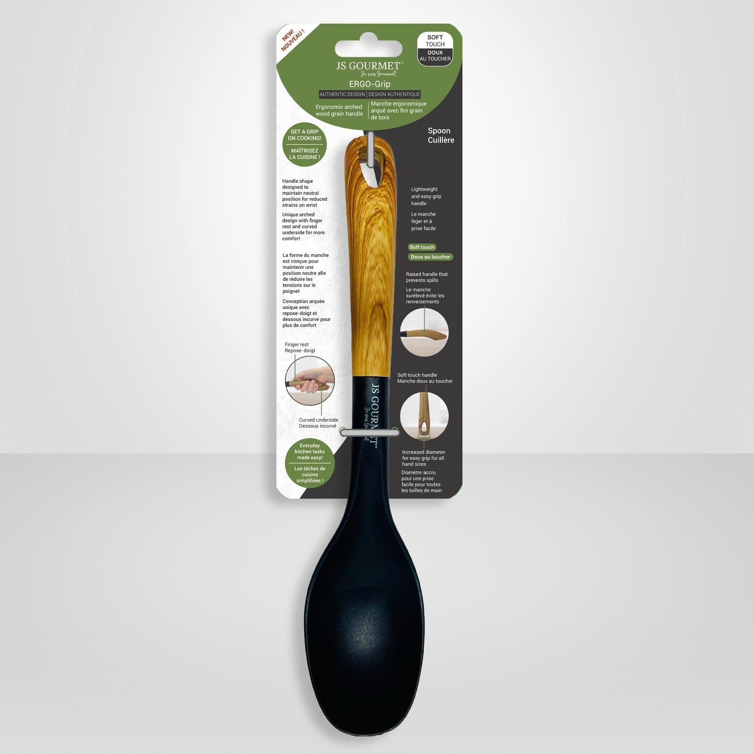 Spoon Ergonomic arched grain handle
