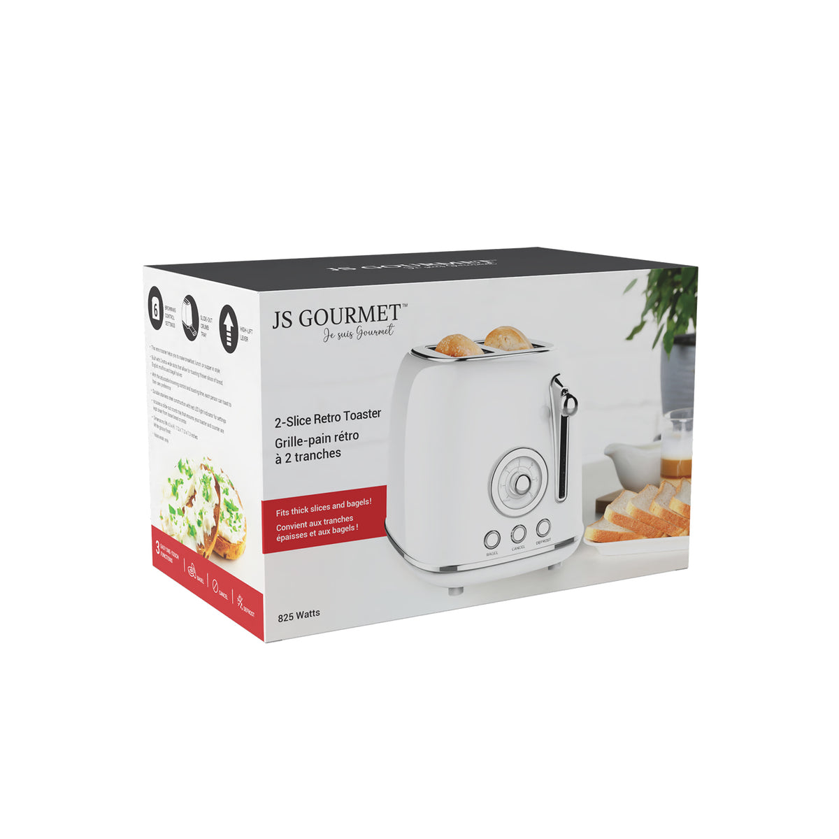 2-Slice Retro Toaster, White packaging