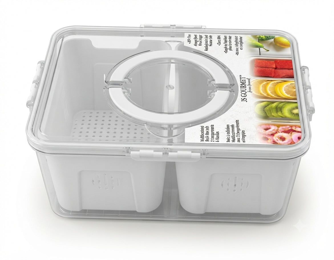 Multifunctional Snack Box with 2 Compartments & Handles packaging