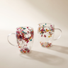 Tasses en verre à double paroi avec fleurs séchées flottantes, lot de 2 (350 ml)