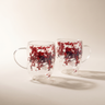 Tasses en verre à double paroi avec fleurs séchées flottantes, lot de 2 (350 ml)