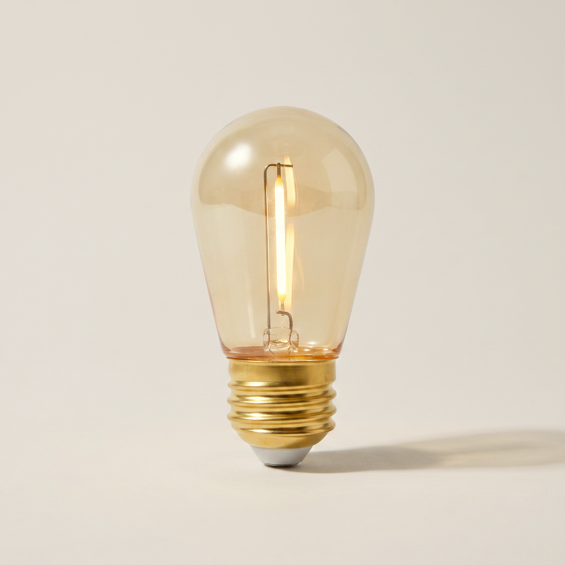 Xtricity LED Filament S14 Bulb — 1W / 120V / E26 / 70 Lumens / 2200K Soft White, Smoked Amber Glass, Dimmable (3-Pack)