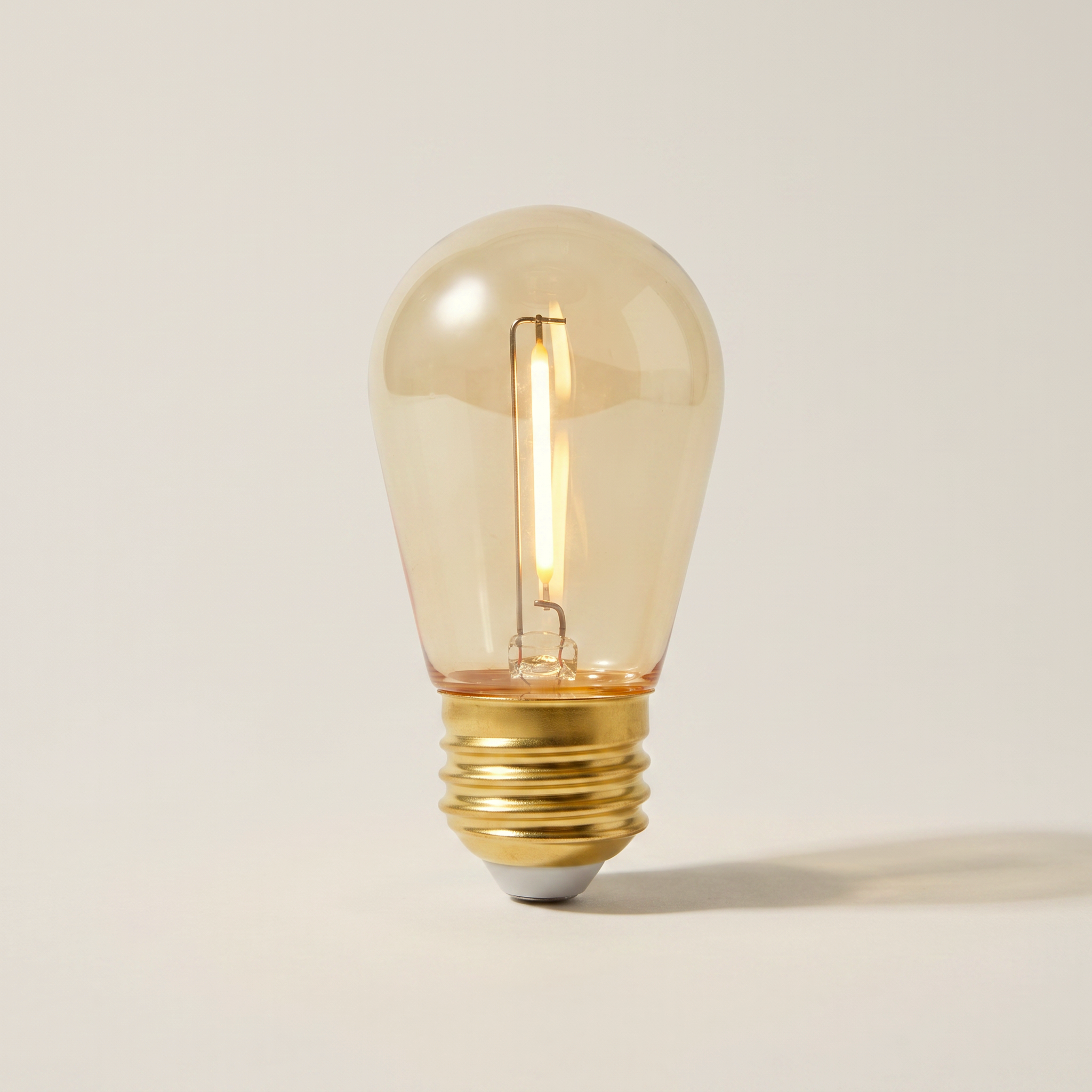 Xtricity LED Filament S14 Bulb — 1W / 120V / E26 / 70 Lumens / 2200K Soft White, Smoked Amber Glass, Dimmable (3-Pack)