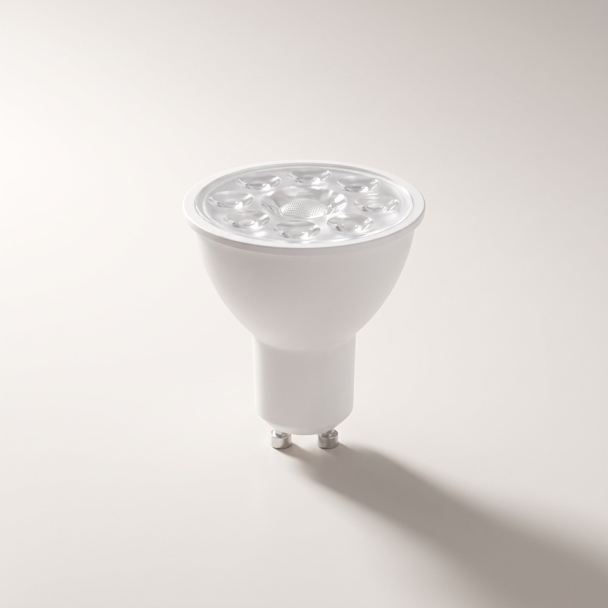 LED GU10 Spotlight — 7W (50W eq.), 500L, 3000K Soft White, Dimmable (4-Pack)