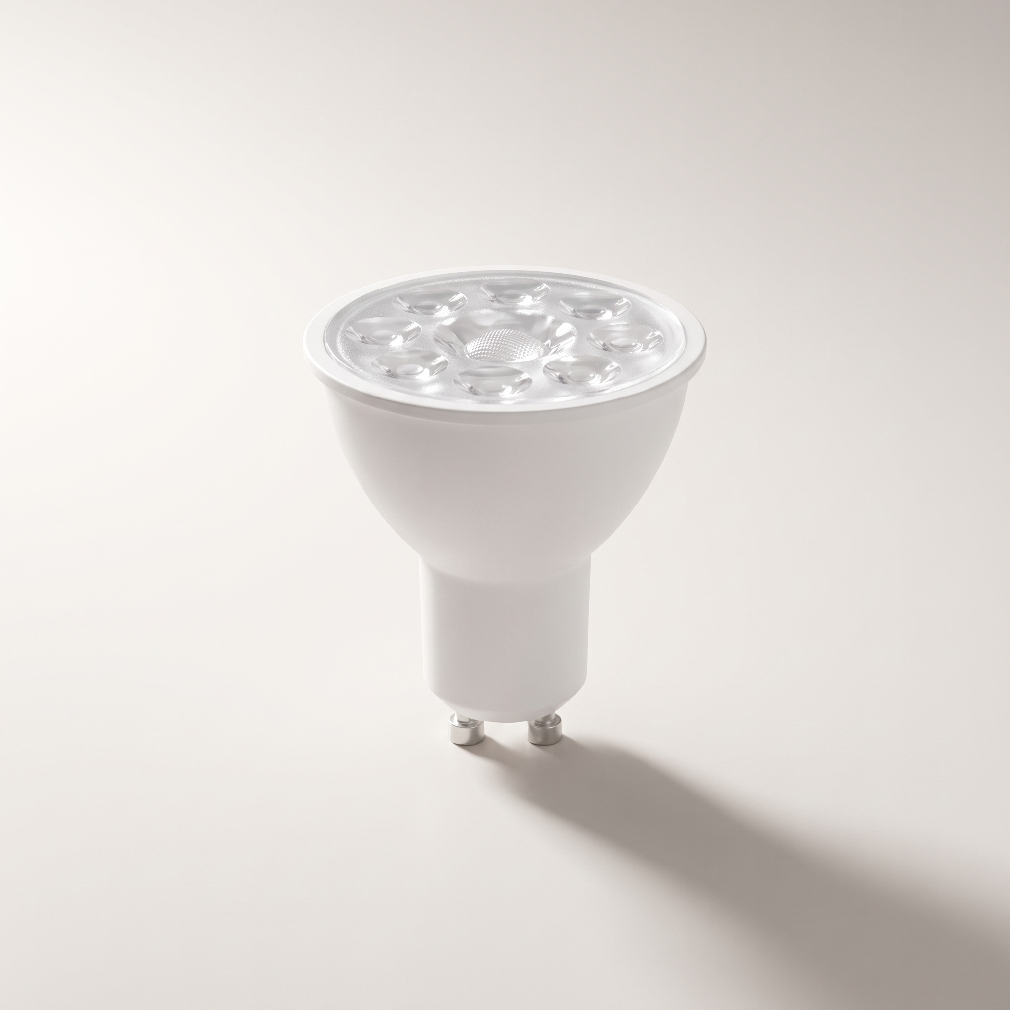 LED GU10 Spotlight — 7W (50W eq.), 500L, 3000K Soft White, Dimmable (4-Pack)