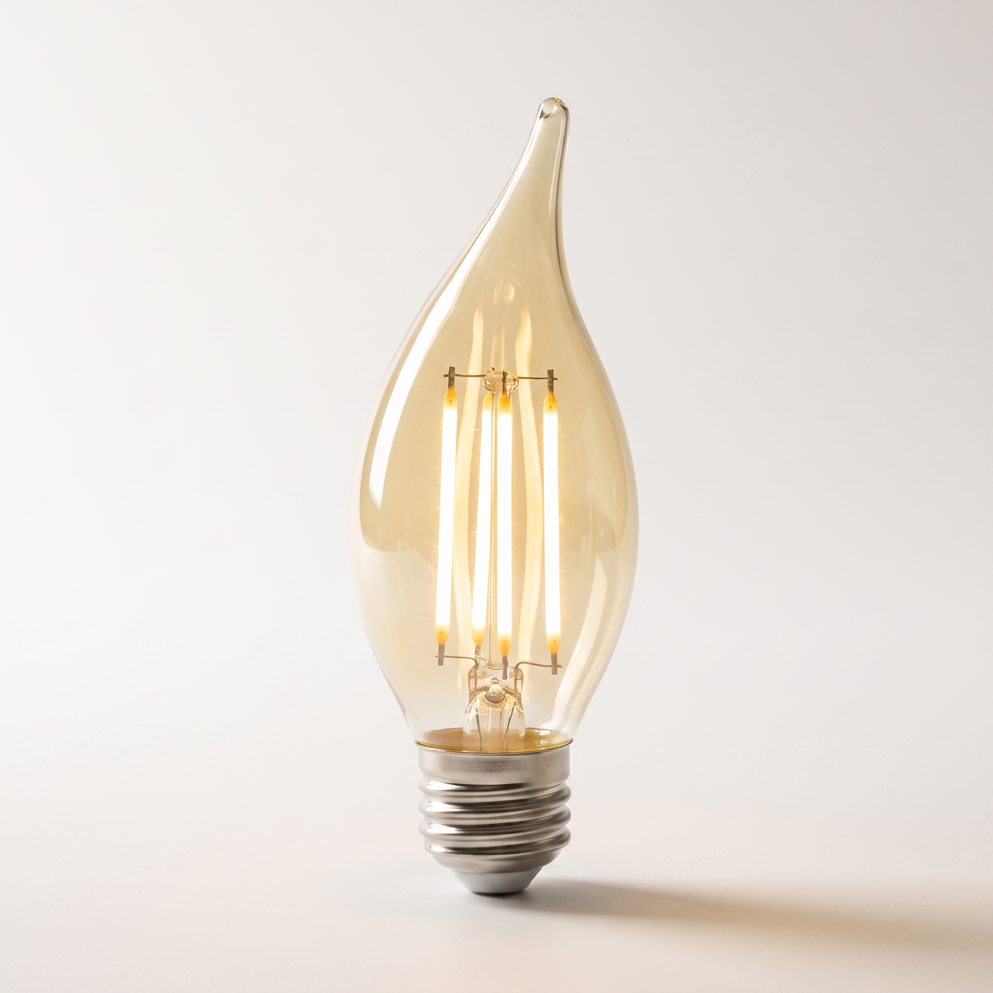 Xtricity LED Filament Type C Candle — 5W / 120V / E26 / 350 Lumens / 2200K Soft White, Smoked, Dimmable (2-Pack)