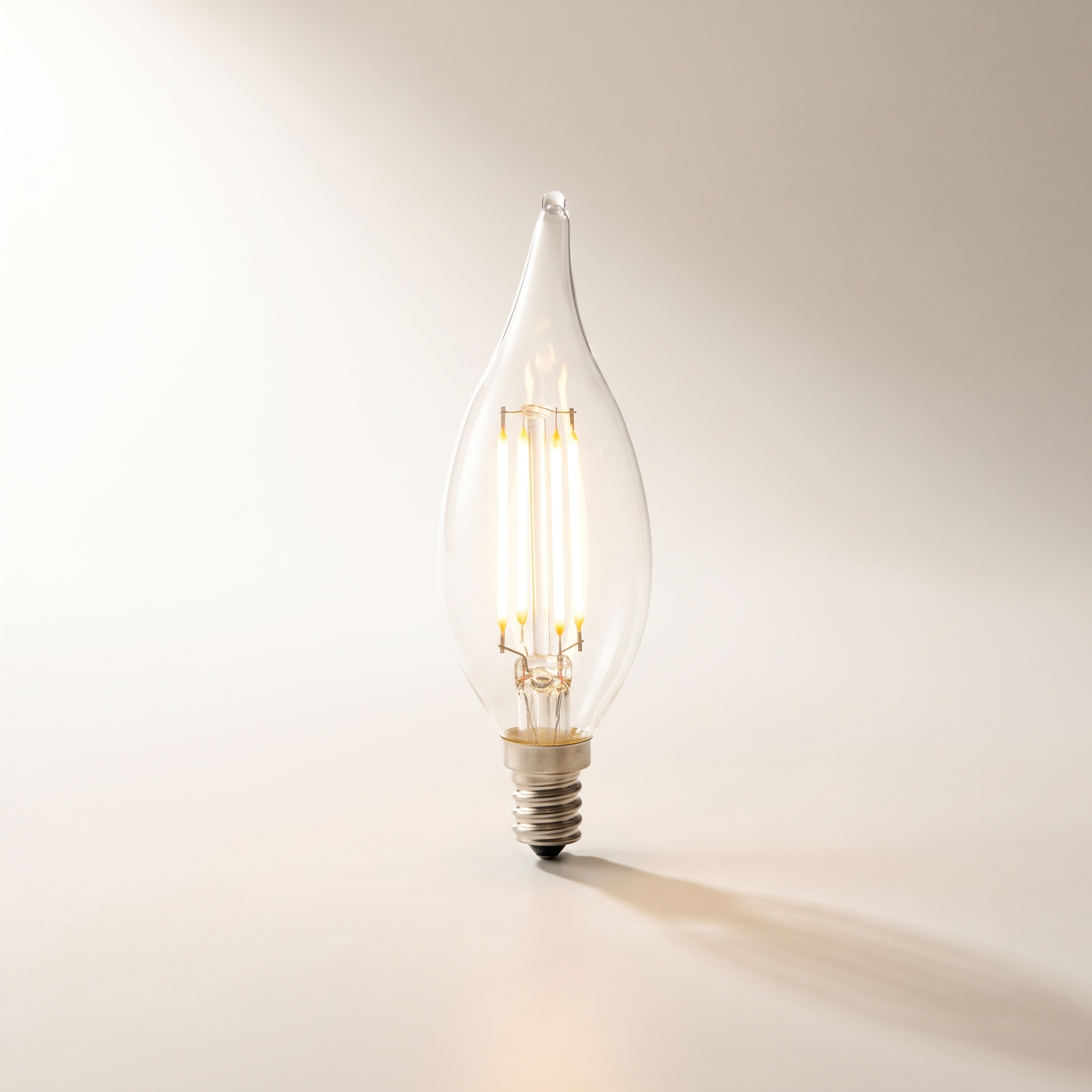 Xtricity LED Filament Type C Candle — 5.5W / 120V / E12 / 500 Lumens / 3000K Soft White, Clear, Dimmable (2-Pack)
