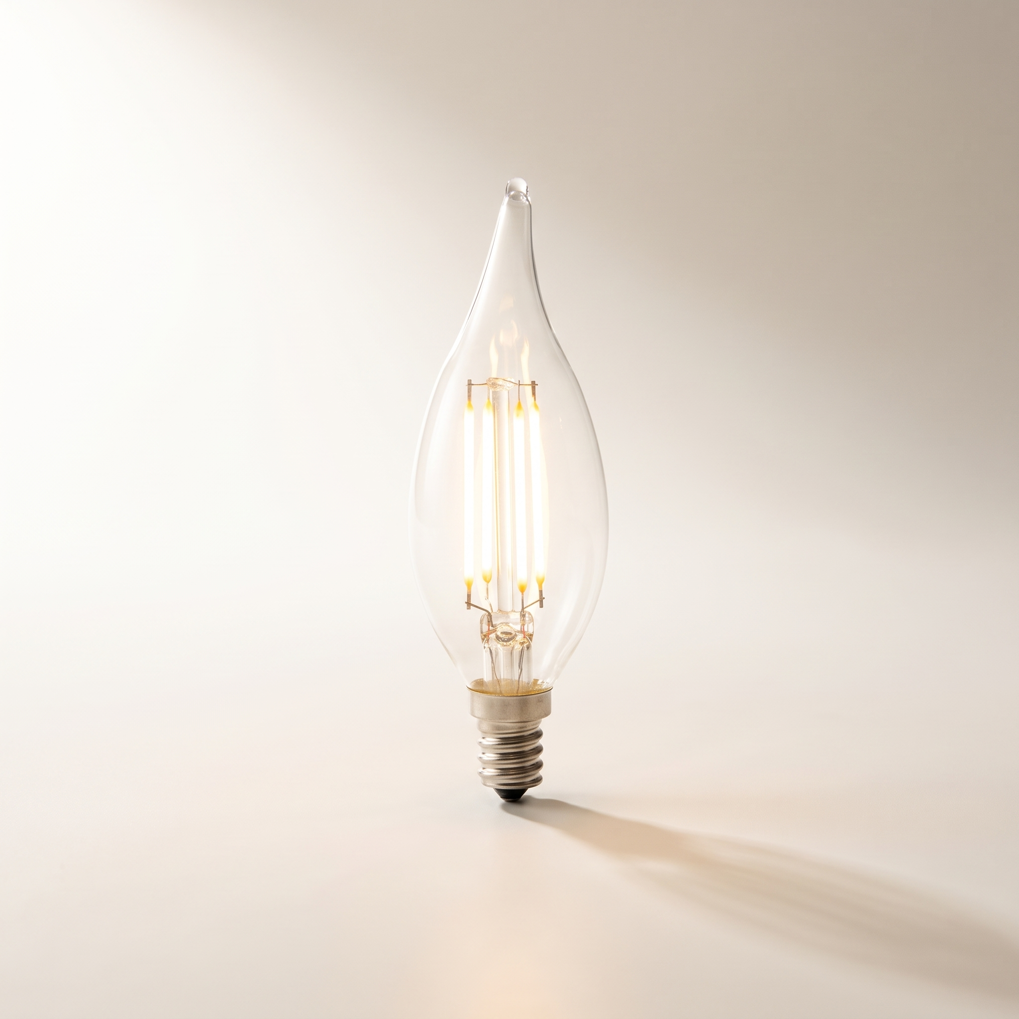 Xtricity LED Filament Type C Candle — 5.5W / 120V / E12 / 500 Lumens / 3000K Soft White, Clear, Dimmable (2-Pack)