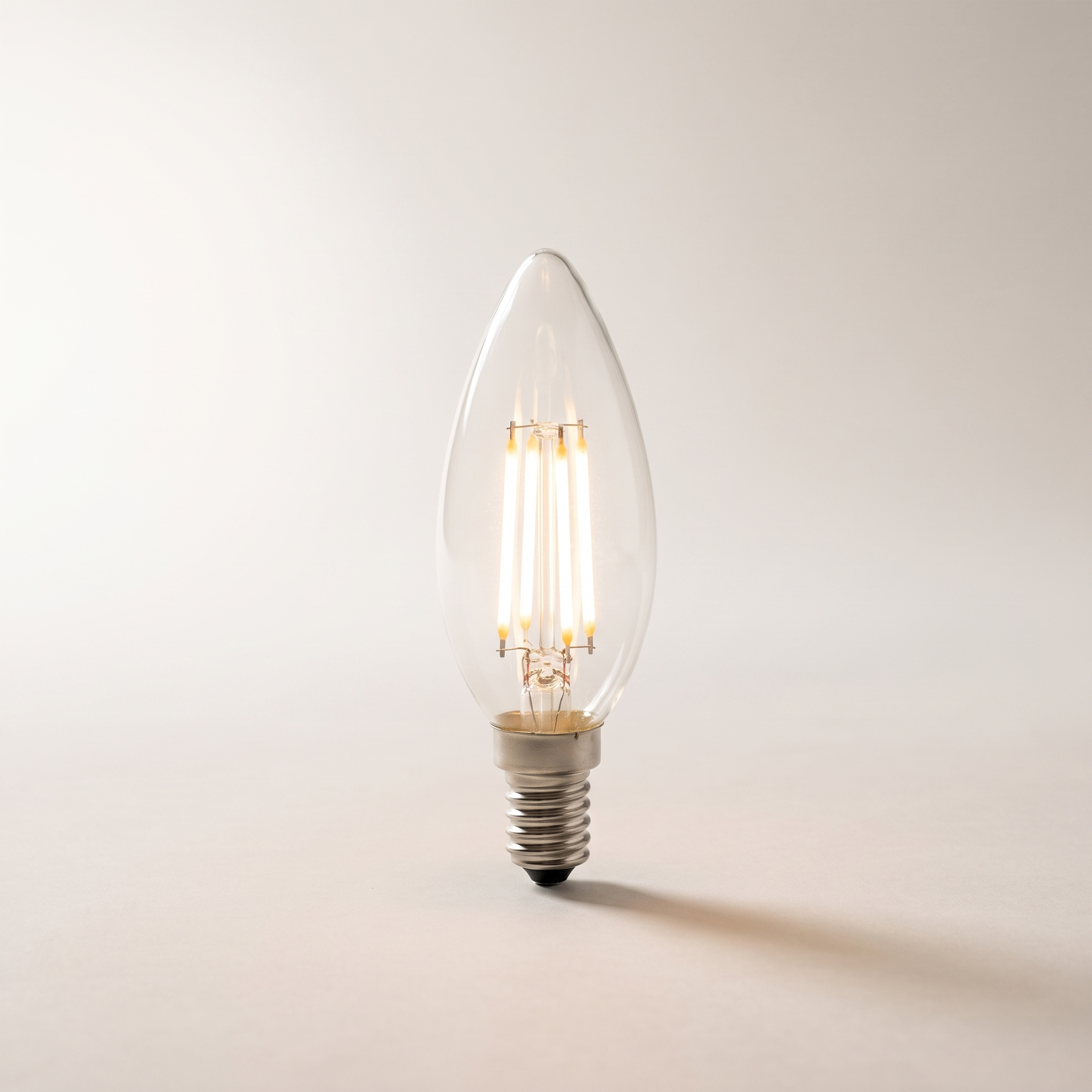 Xtricity LED Filament Type C Candle — 3.5W / 120V / E12 / 300 Lumens / 3000K Soft White, Clear, Dimmable (4-Pack)