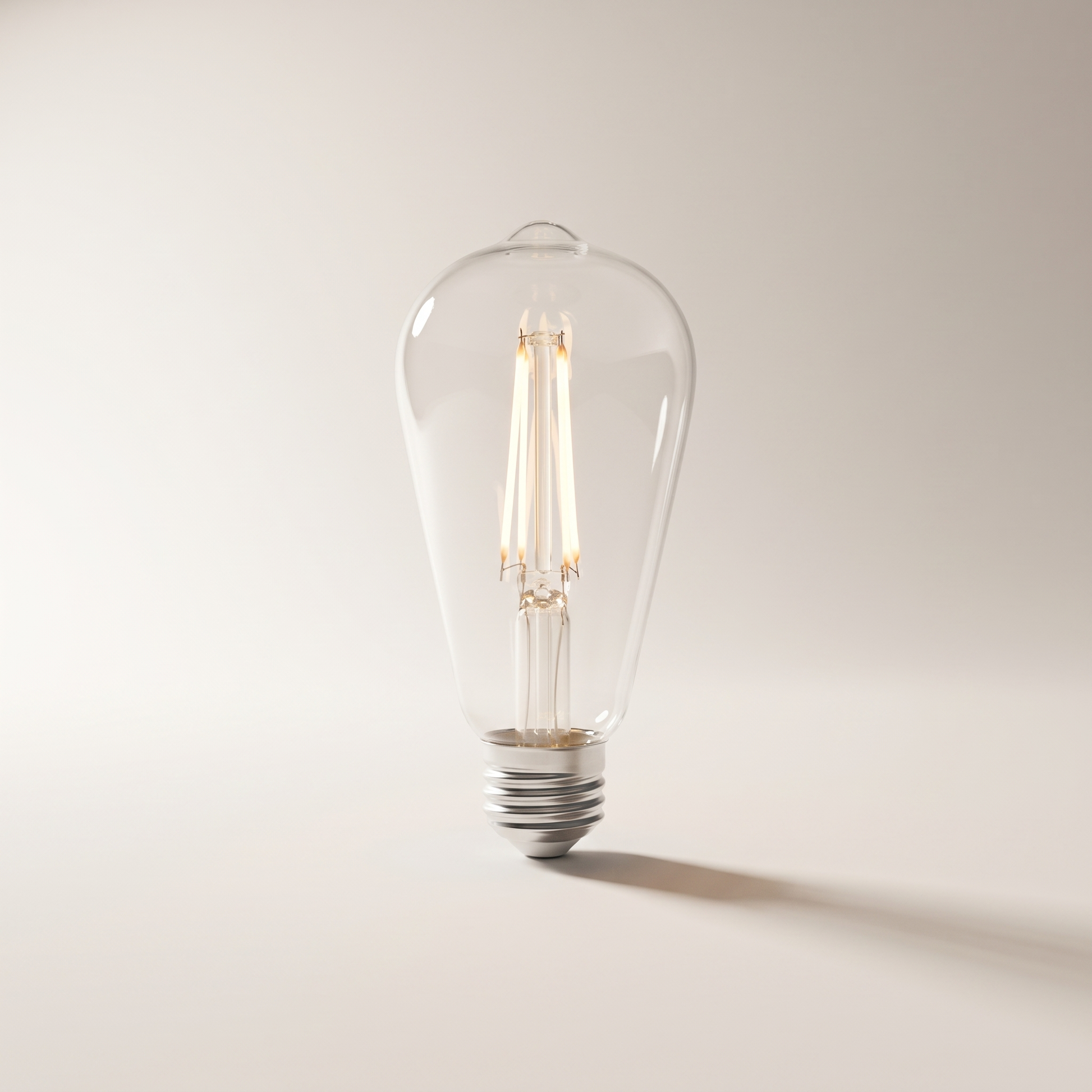 Xtricity LED Filament Type S Bulb — 6.2W / 120V / E26 / 700 Lumens / 3000K Soft White, Clear, Dimmable (4-Pack)