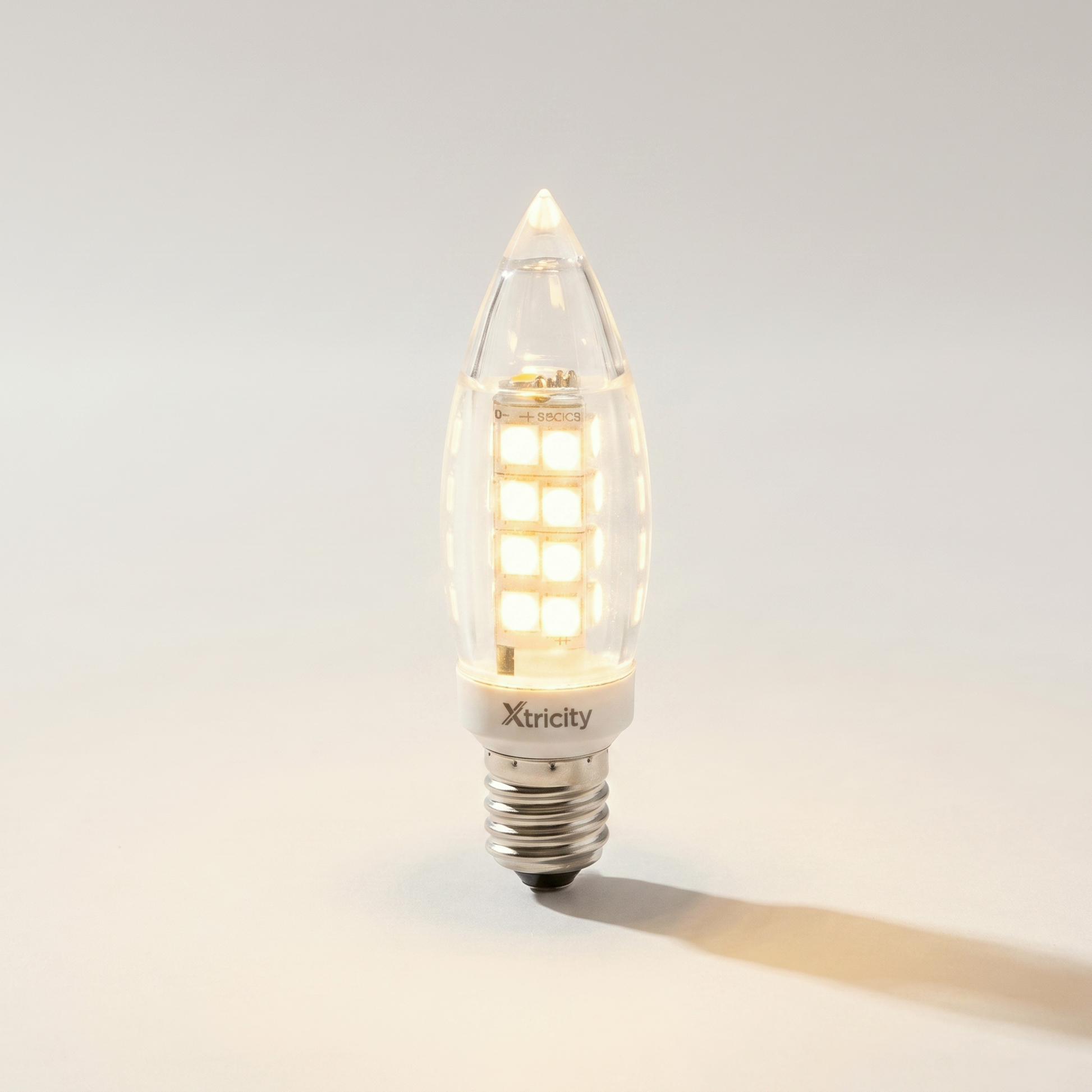 Xtricity LED B6 Candle Bulb — 4W (40W equiv.), 3000K Soft White, E12, Dimmable, 2-Pack