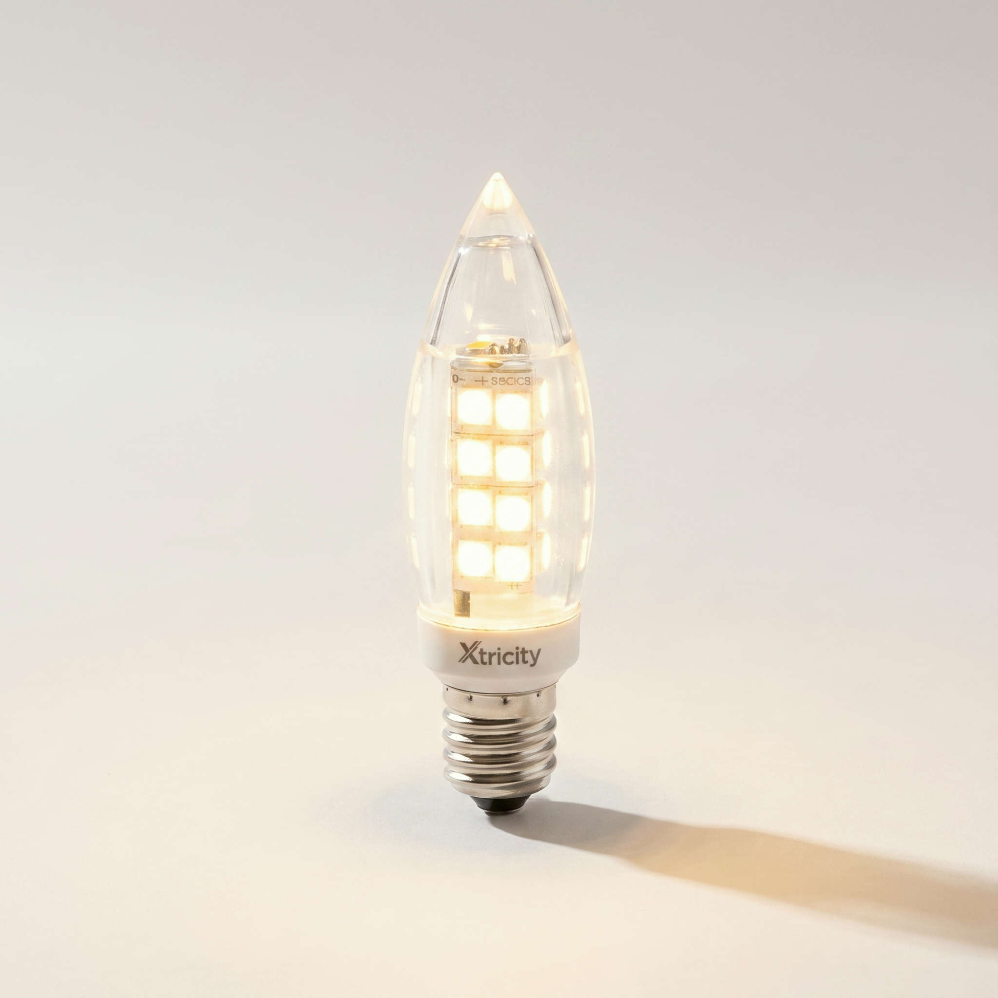 Xtricity LED B6 Candle Bulb — 4W (40W equiv.), 3000K Soft White, E12, Dimmable, 2-Pack