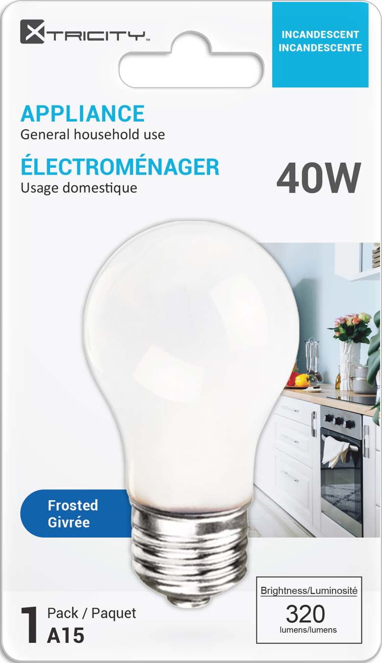Appliance frost A15/40W/130V/medium base 1cd
