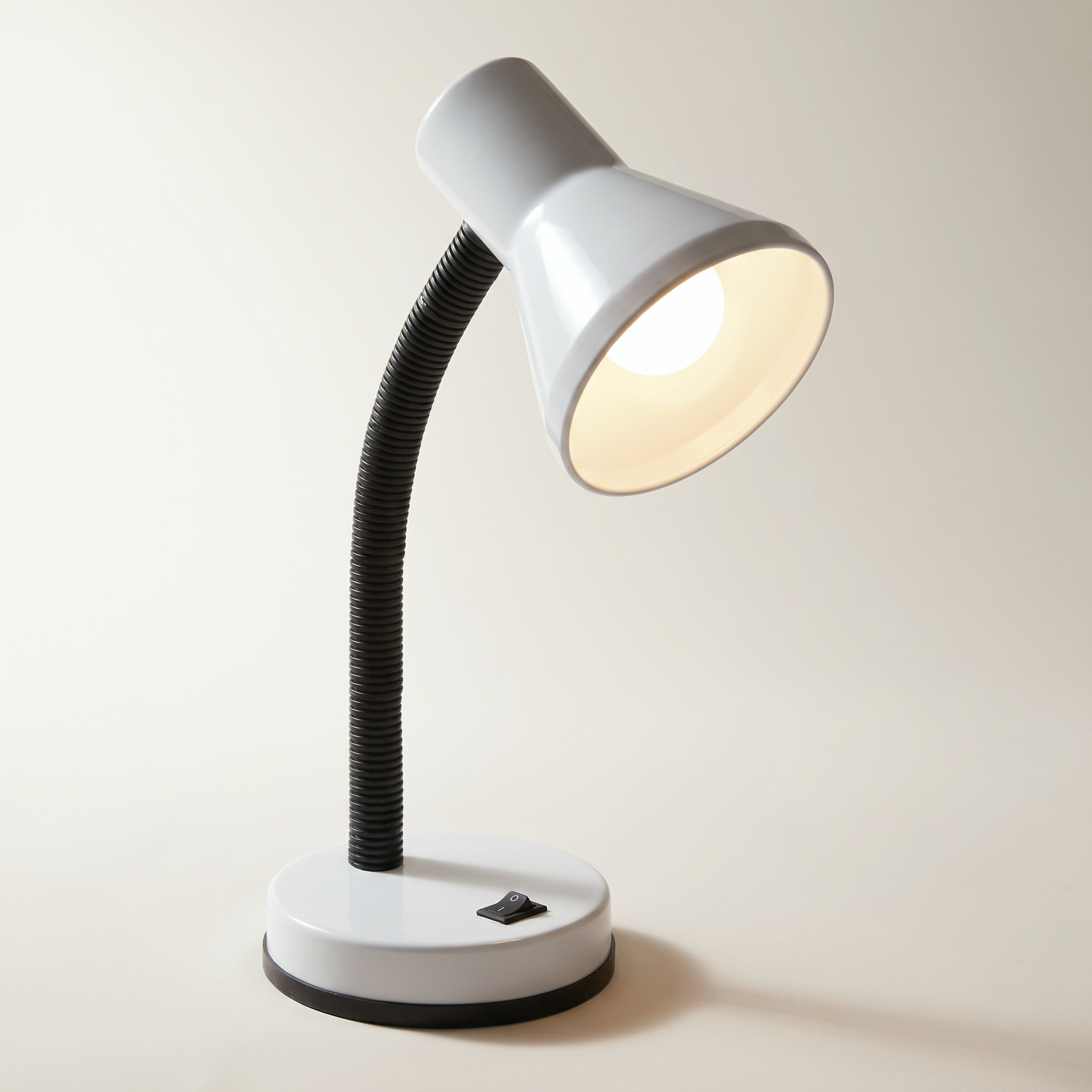 Xtricity Gooseneck Desk Lamp — Freestanding Base, 60W Max, White
