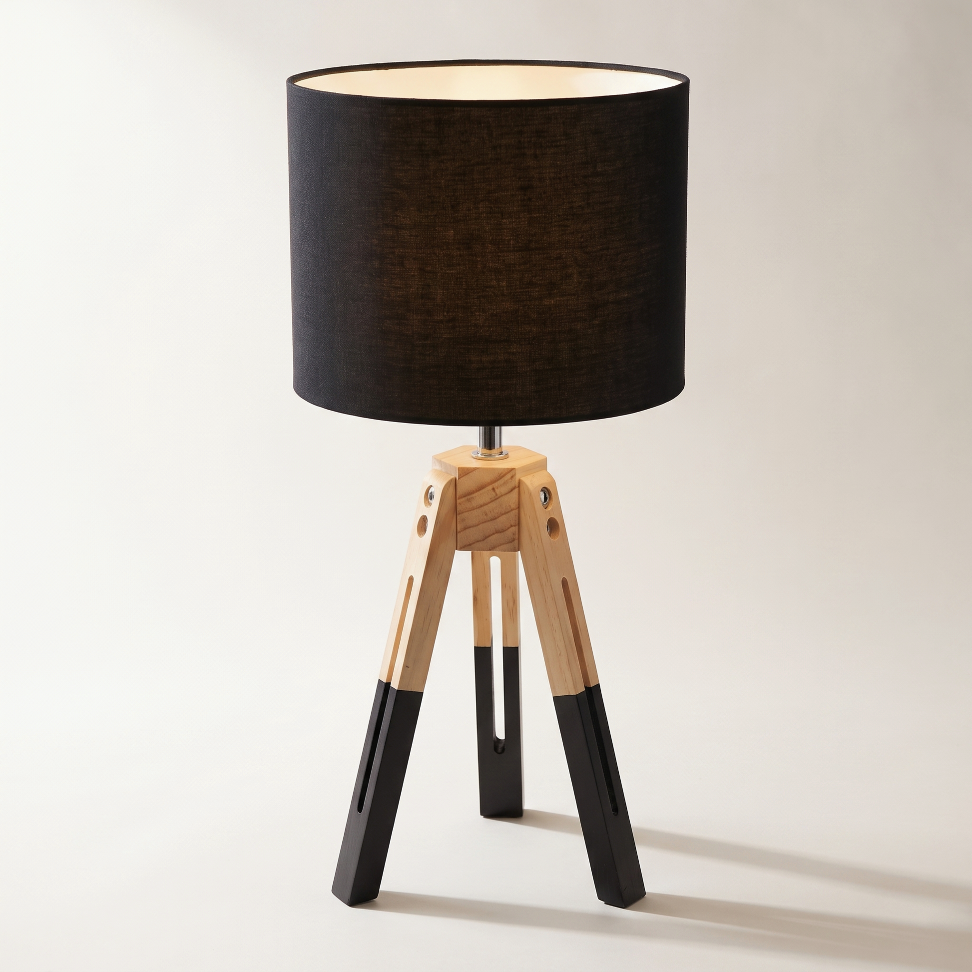 Xtricity "Shilo" Modern Table Lamp with 3 Wood Legs
