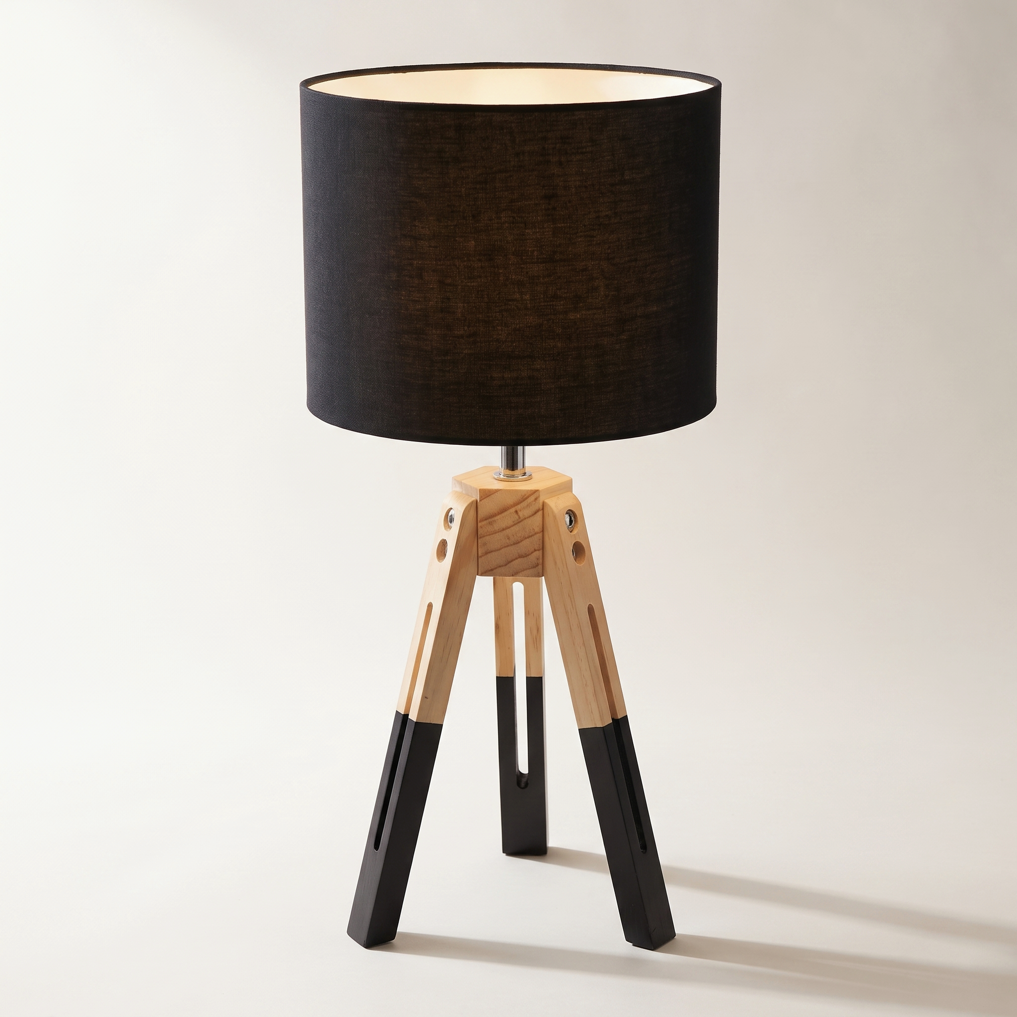 Xtricity "Shilo" Modern Table Lamp with 3 Wood Legs