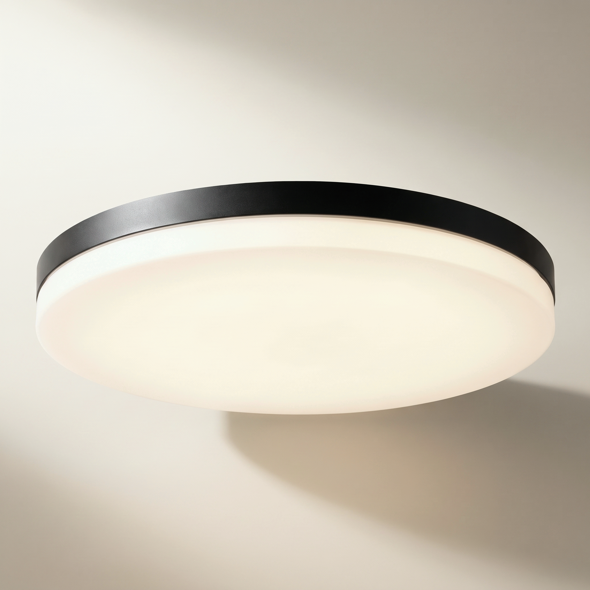 LED Integrated Ceiling Fixture 11" Ultra-Thin Round 12W 1050lm 3000K Black "Valerio" (2-Pack)