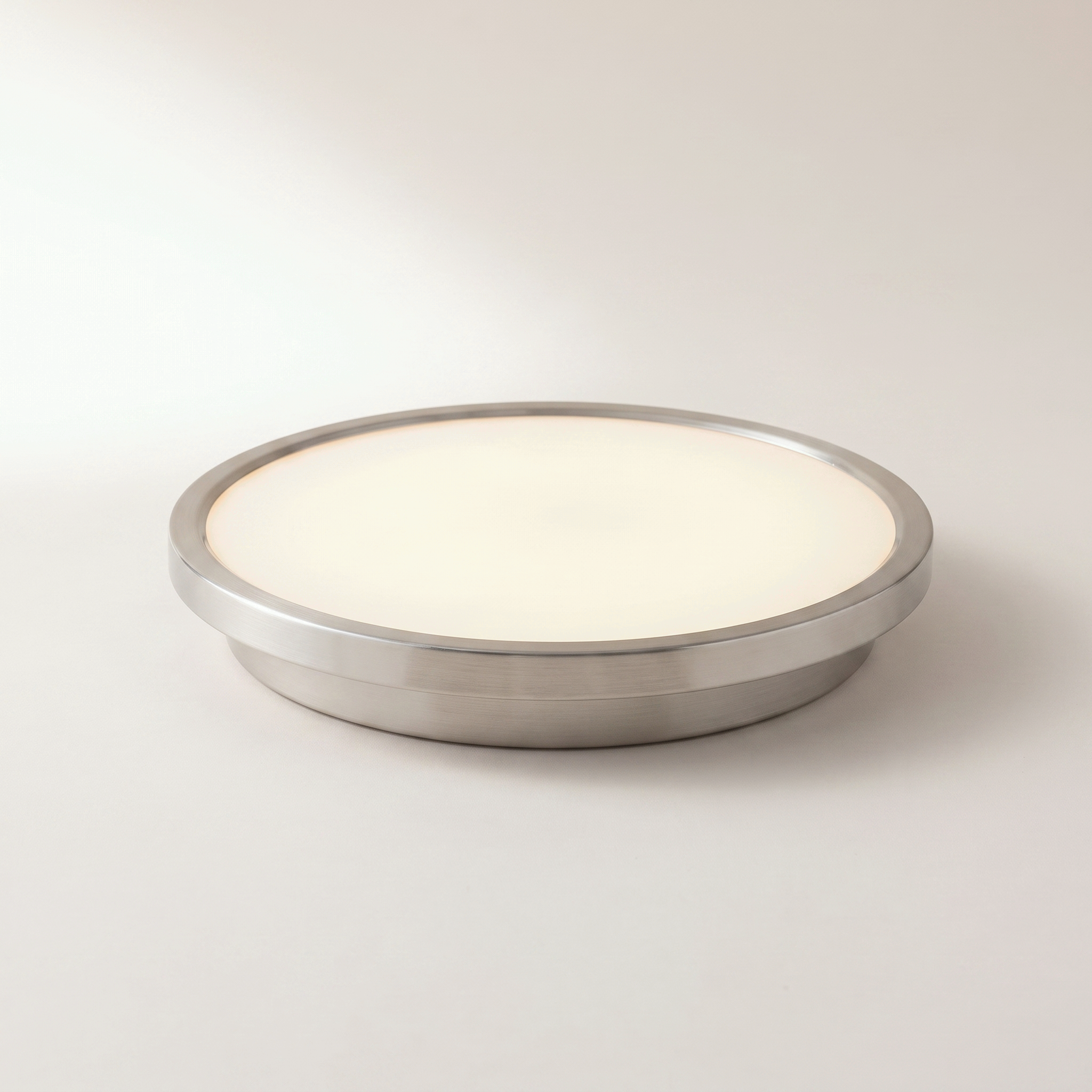 LED Integrated Ceiling Fixture 11" Ultra-Thin Round 12W 1050lm 3000K Brushed Nickel "Valerio" (2-Pack)