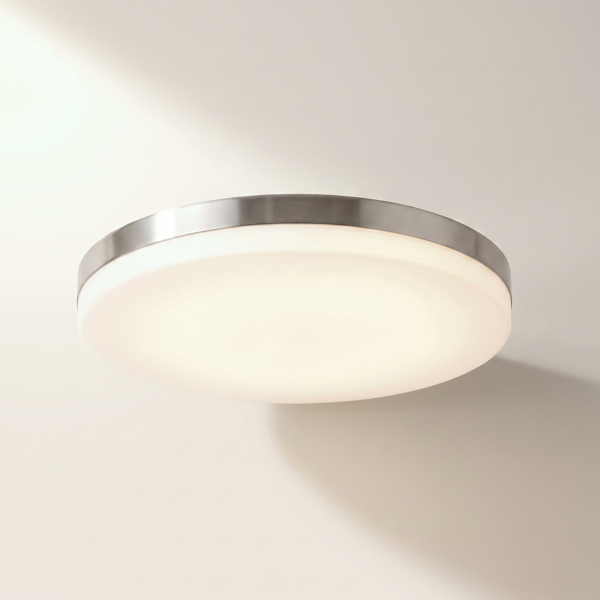 LED Integrated Ceiling Fixture 11" Ultra-Thin Round 15W Selectable 3000K/4000K/5000K Brushed Nickel "Valerio"