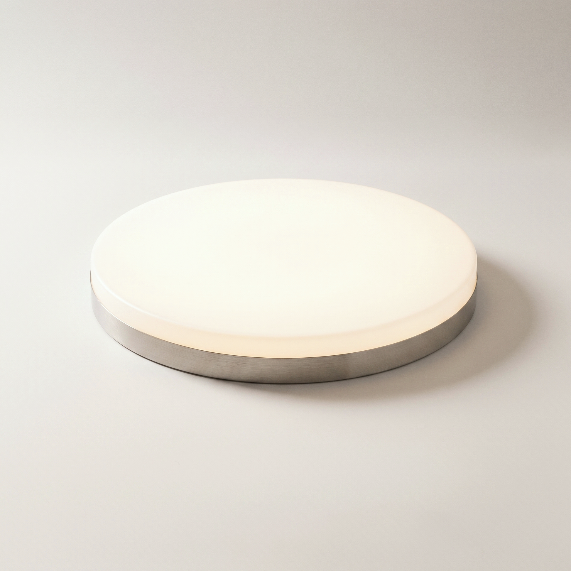 LED Integrated Ceiling Fixture 15" Ultra-Thin Round 25W Selectable 3000K/4000K/5000K Brushed Nickel "Valerio"