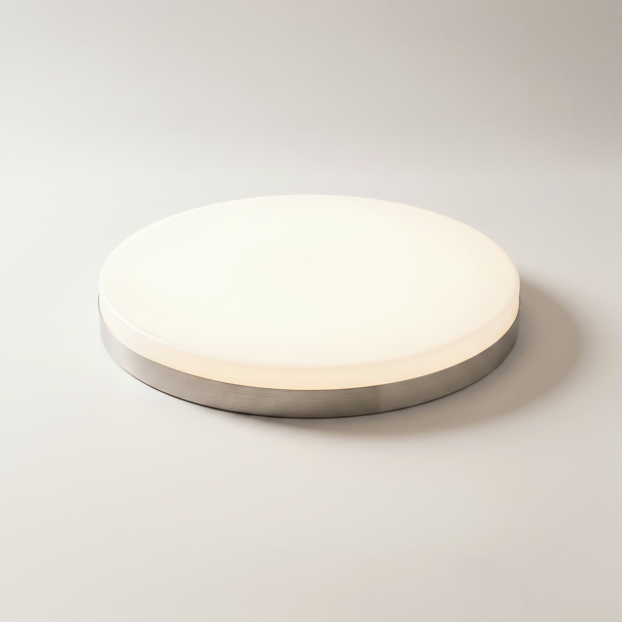 LED Integrated Ceiling Fixture 15" Ultra-Thin Round 25W Selectable 3000K/4000K/5000K Brushed Nickel "Valerio"