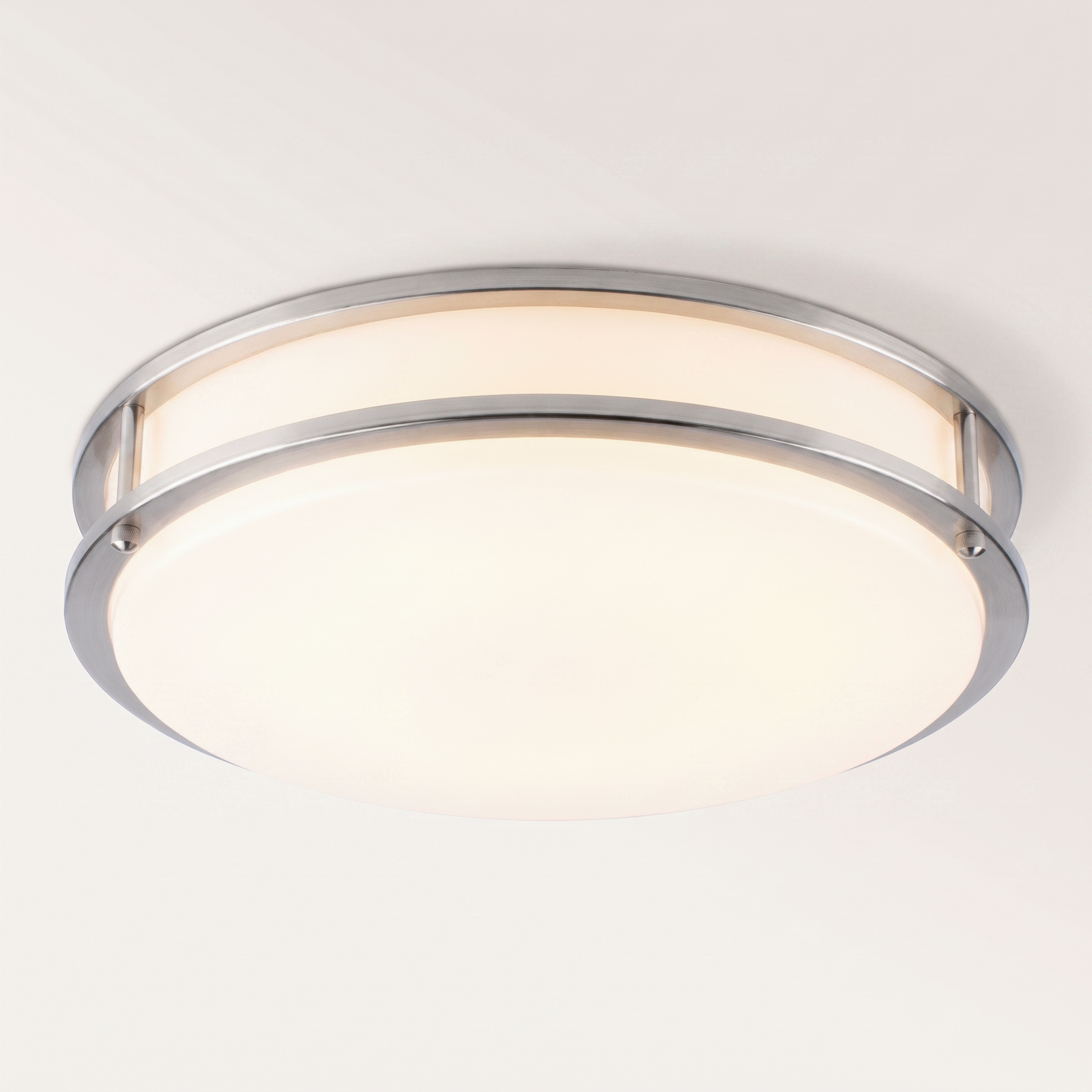 LED Integrated Ceiling Fixture 12" 15W 1050lm 3000K Brushed Nickel "Milano"