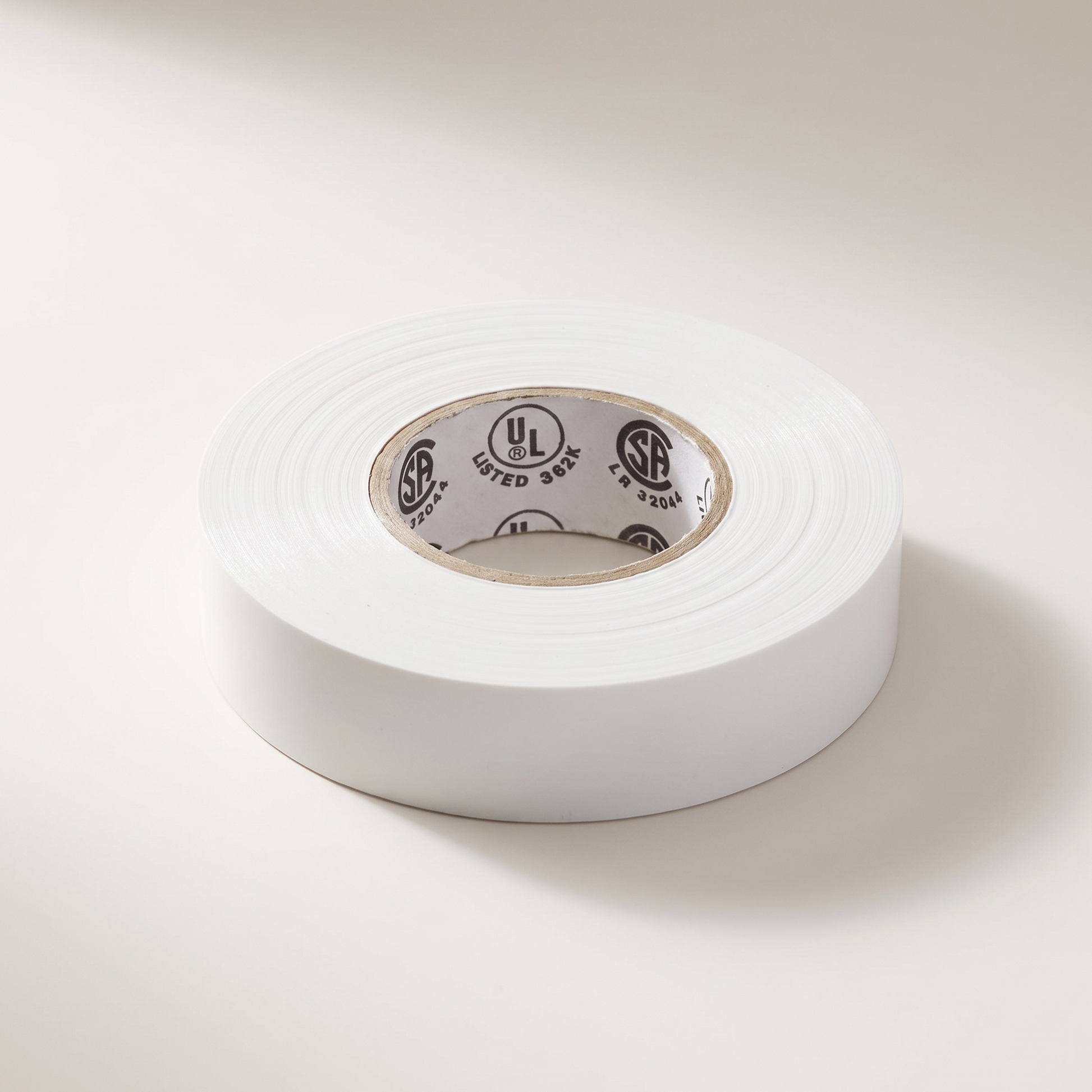 White Vinyl Electrical Tape — 3/4" x 66 ft (18mm x 20m)
