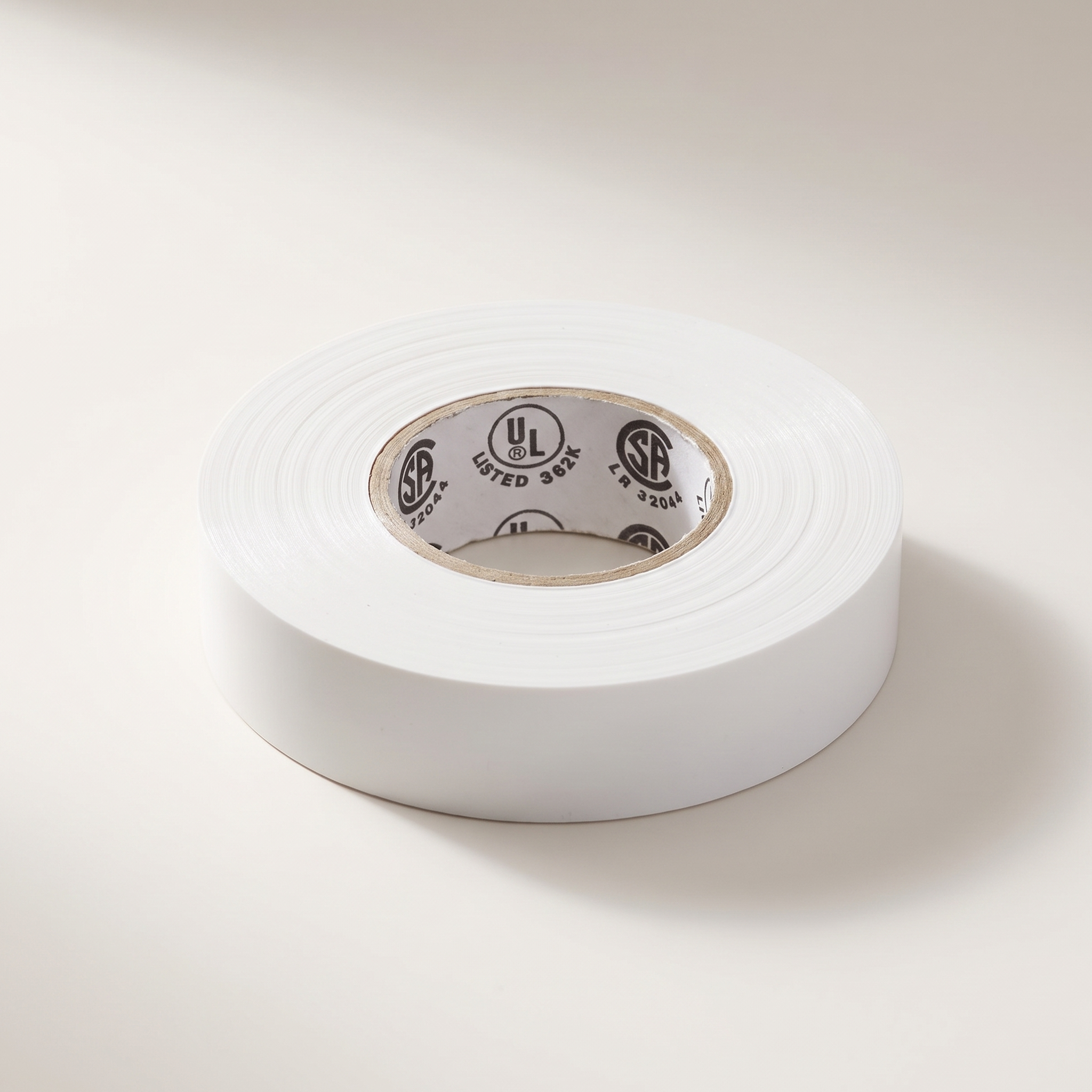 White Vinyl Electrical Tape — 3/4" x 66 ft (18mm x 20m)