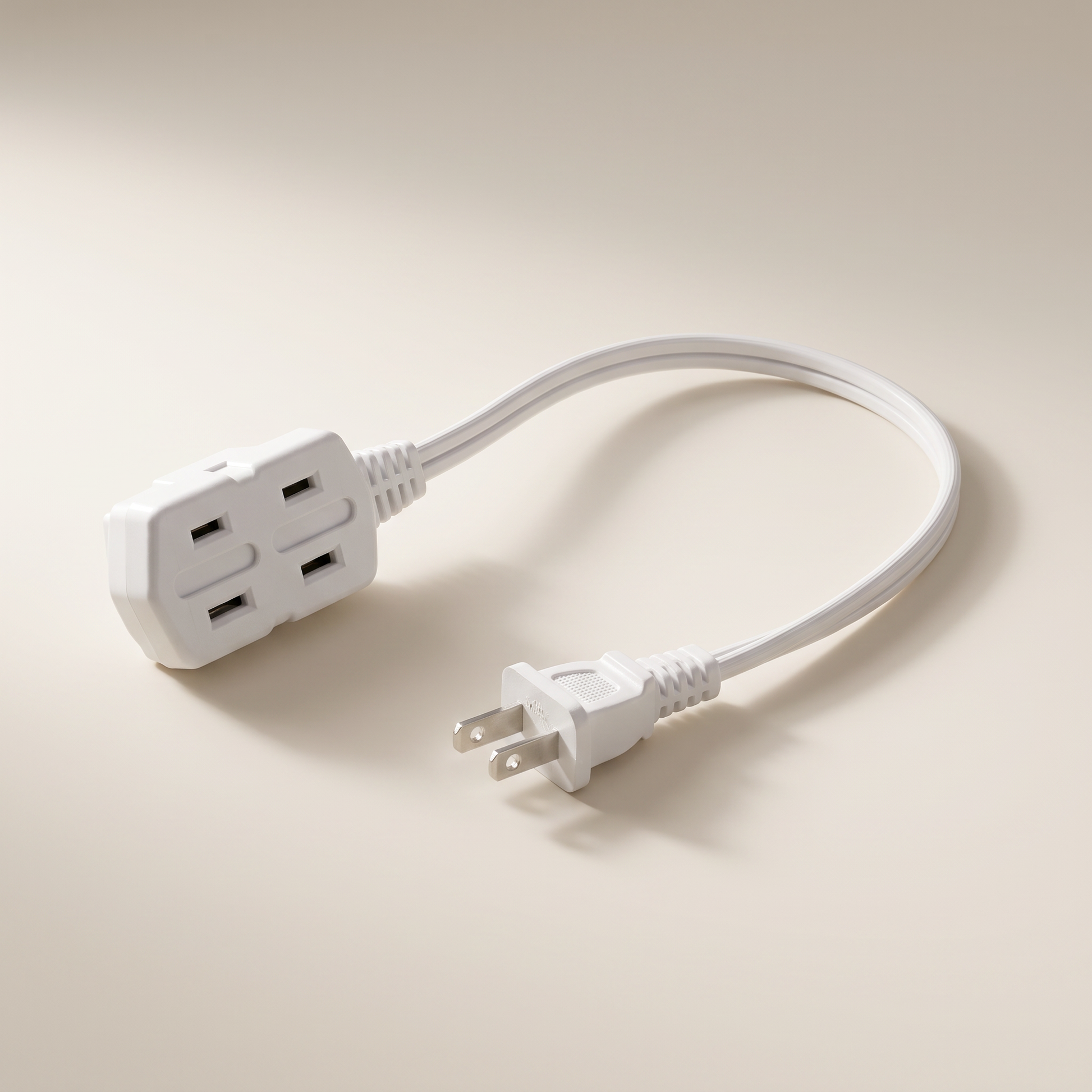 Indoor Light-Duty Extension Cord 1.5m (4.9 ft) White — 16/2 SPT-2, 3-Outlet