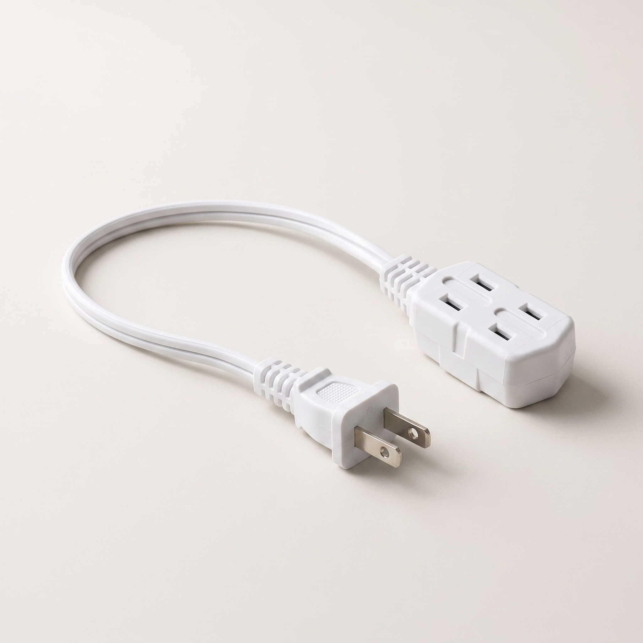Indoor Light-Duty Extension Cord 2m (6.6 ft) White — 16/2 SPT-2, 3-Outlet
