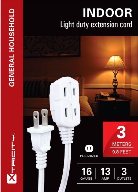 Ext.White 3m 16/2 SPT-2 3 outlets
