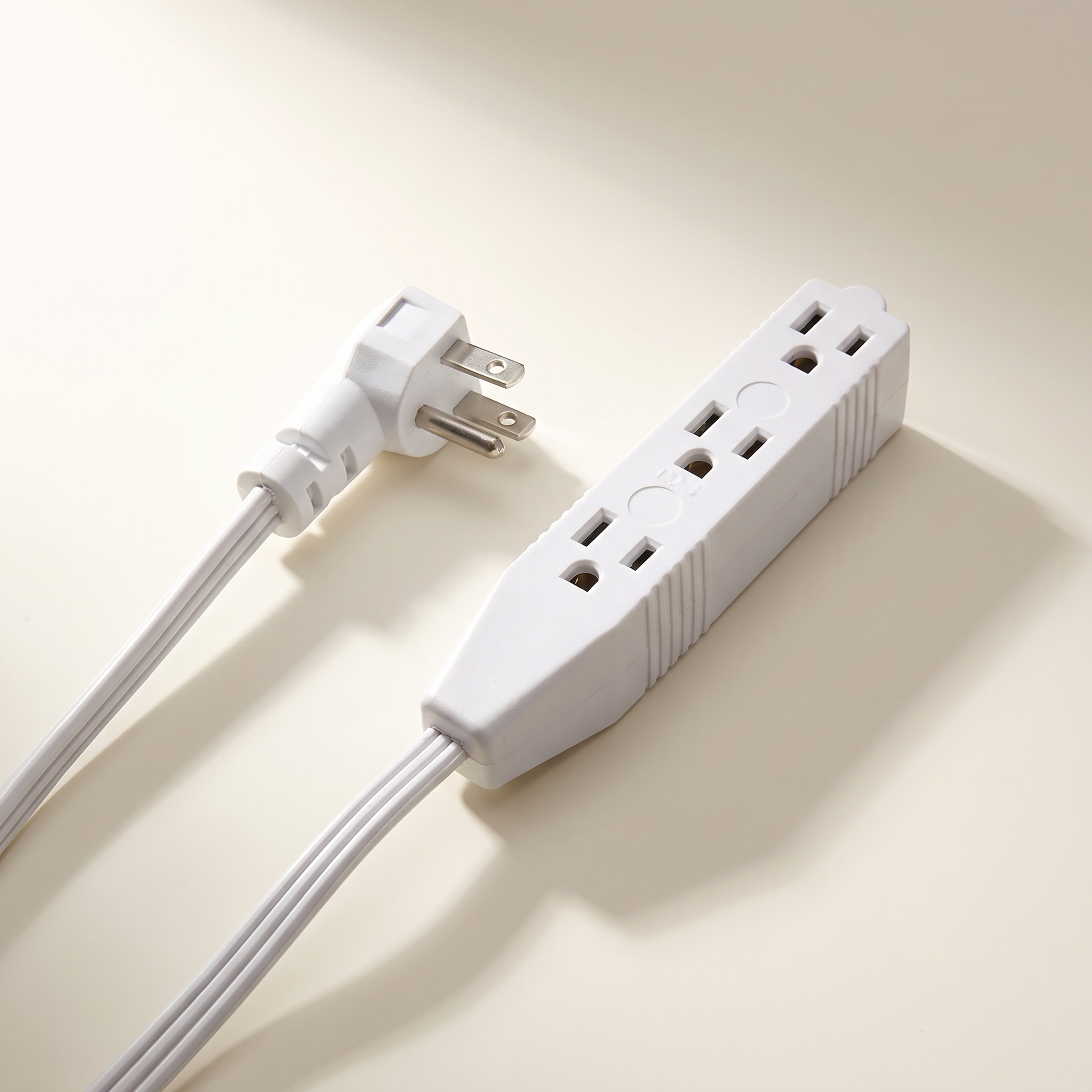 Indoor Medium-Duty Grounded Extension Cord 3m (9.8 ft) White — 16/3 SPT-2, 3-Outlet
