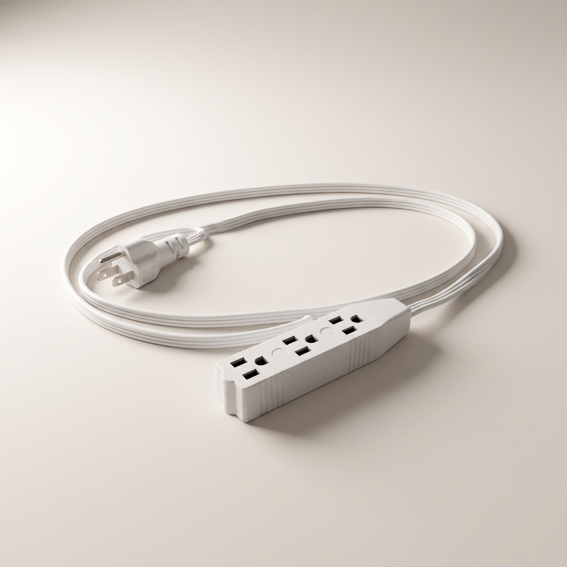 Indoor Medium-Duty Grounded Extension Cord 4.5m (14.7 ft) White — 16/3 SPT-2, 3-Outlet