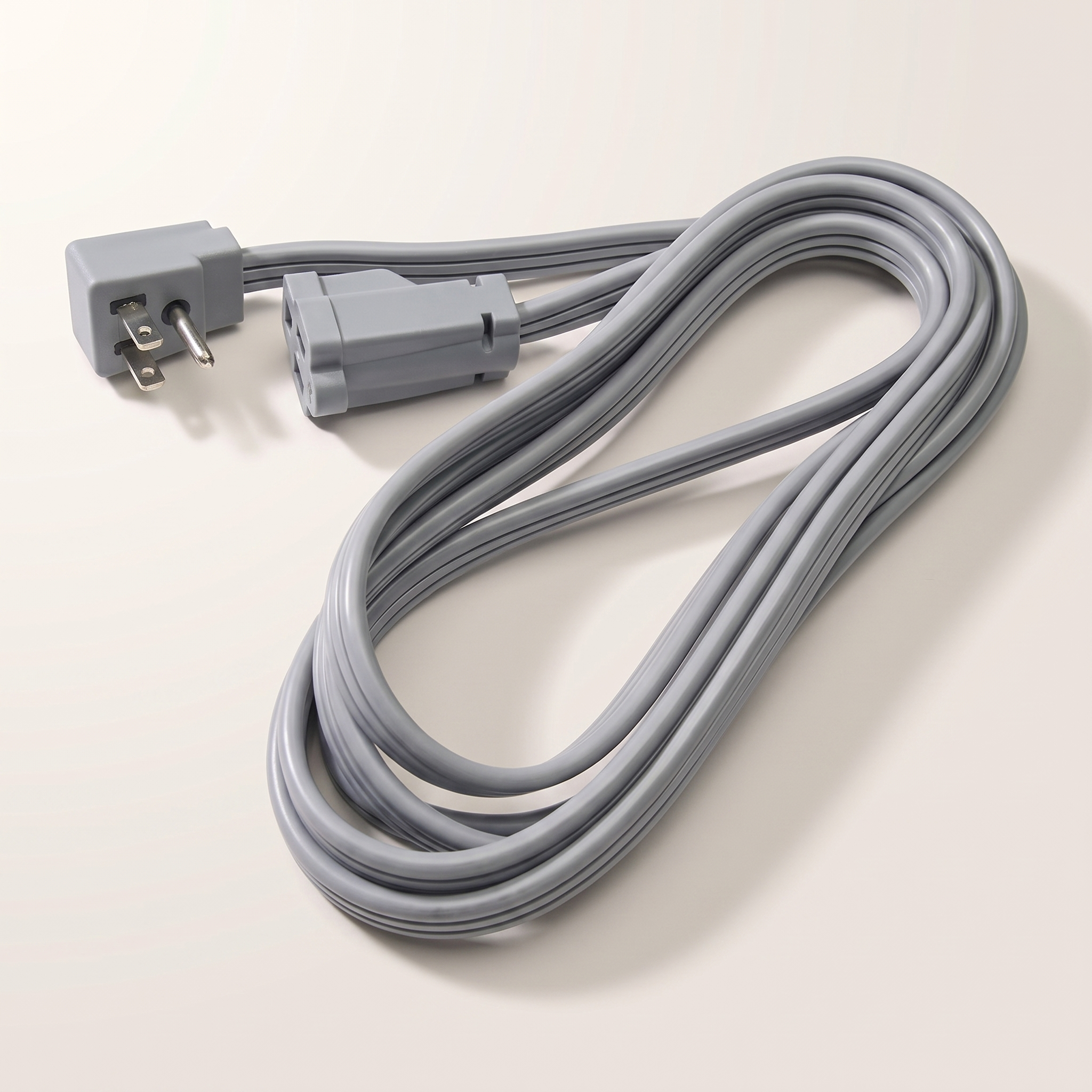 Indoor Air-Conditioner Extension Cord 2m (6.6 ft) Gray — 14/3 SPT-3, 15A, 1-Outlet