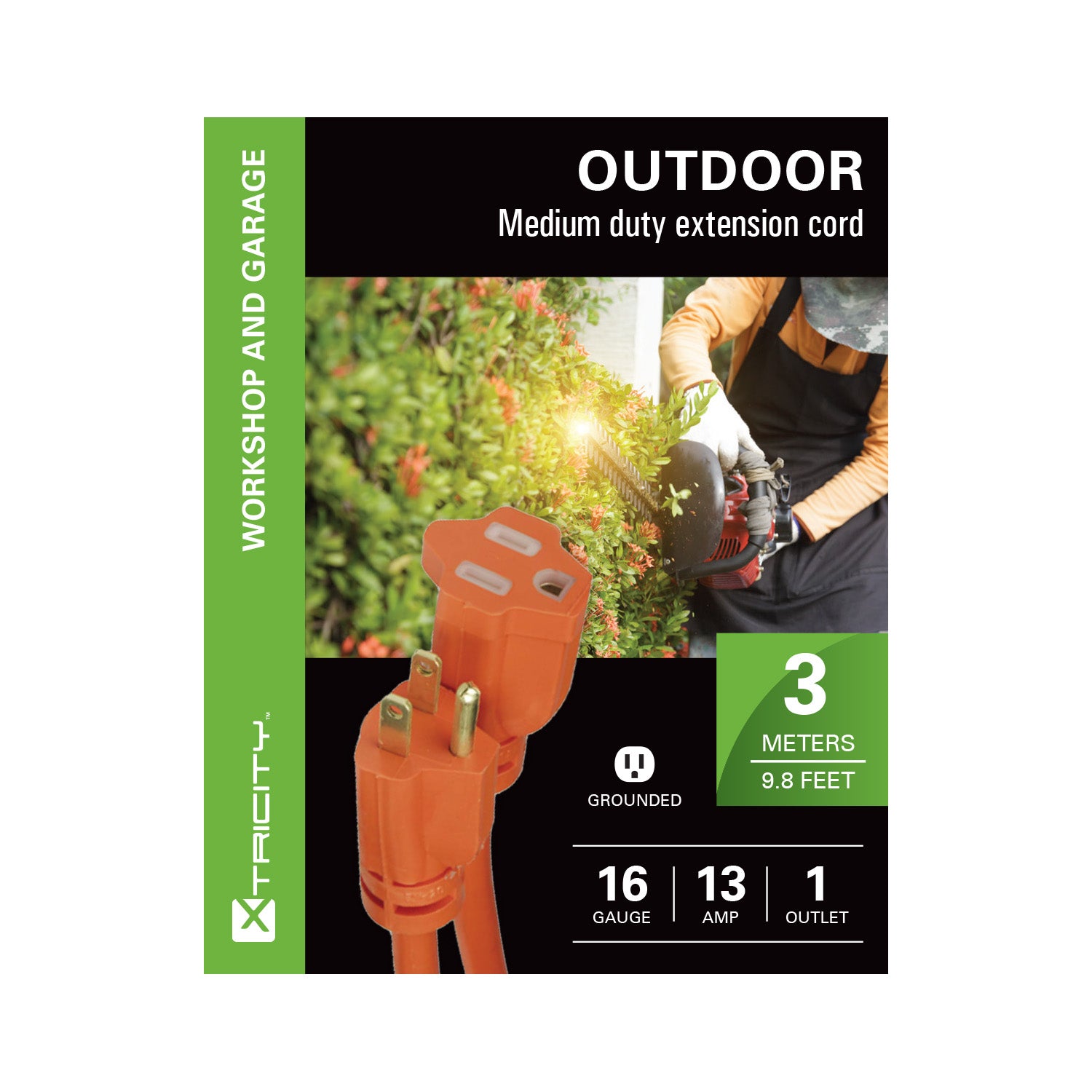 Ext.Orange 3m 16/3 SJTW 1-outlet