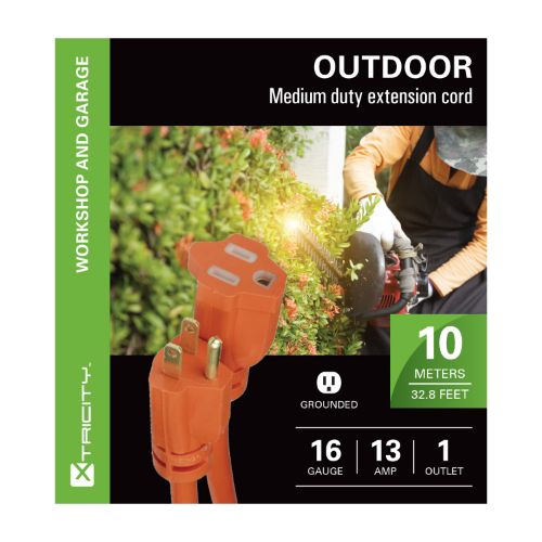 Ext.Orange 10m 16/3 SJTW 1-outlet