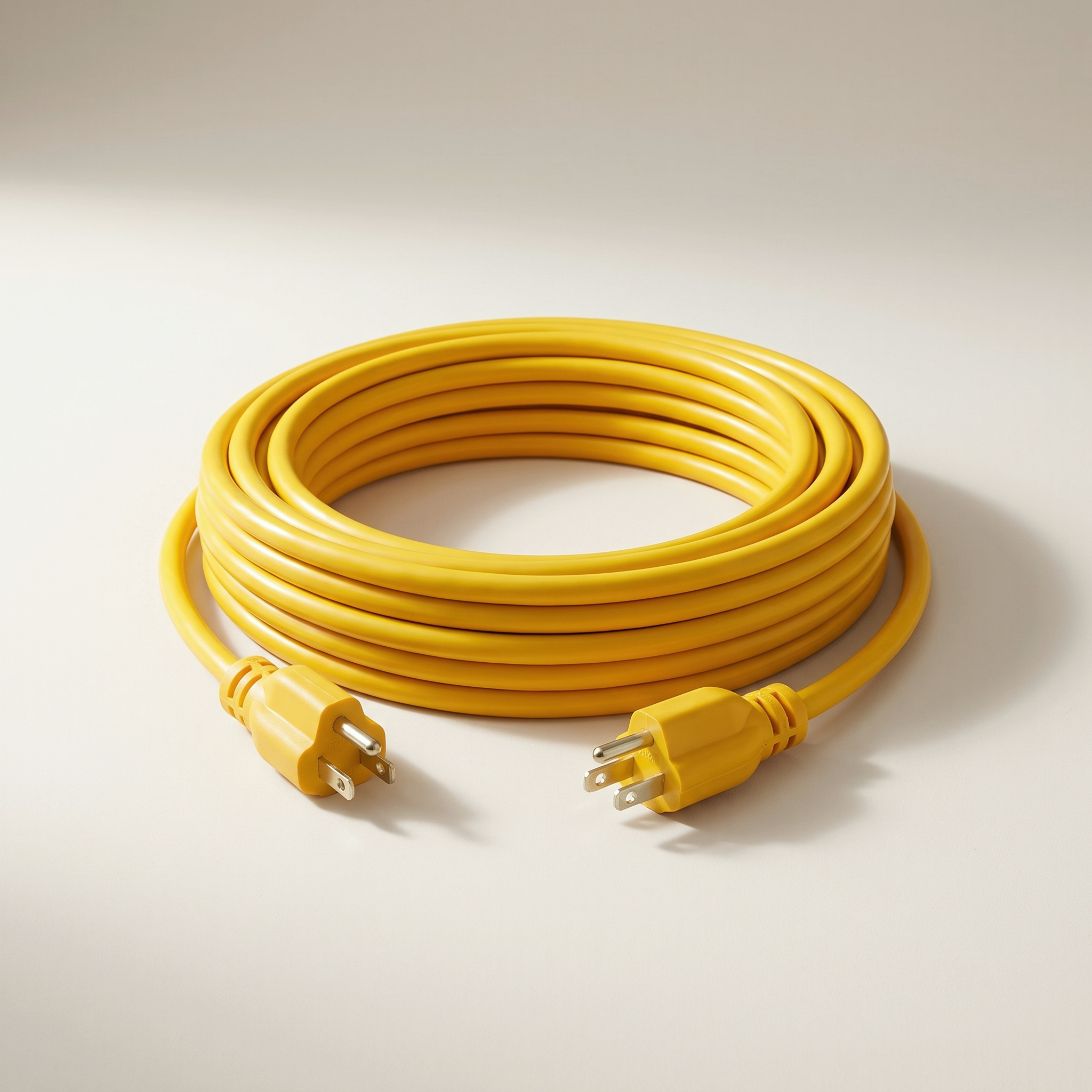Outdoor Contractor Extension Cord 15m (49.2 ft) Yellow — 16/3 SJTW, 13A, 1-Outlet