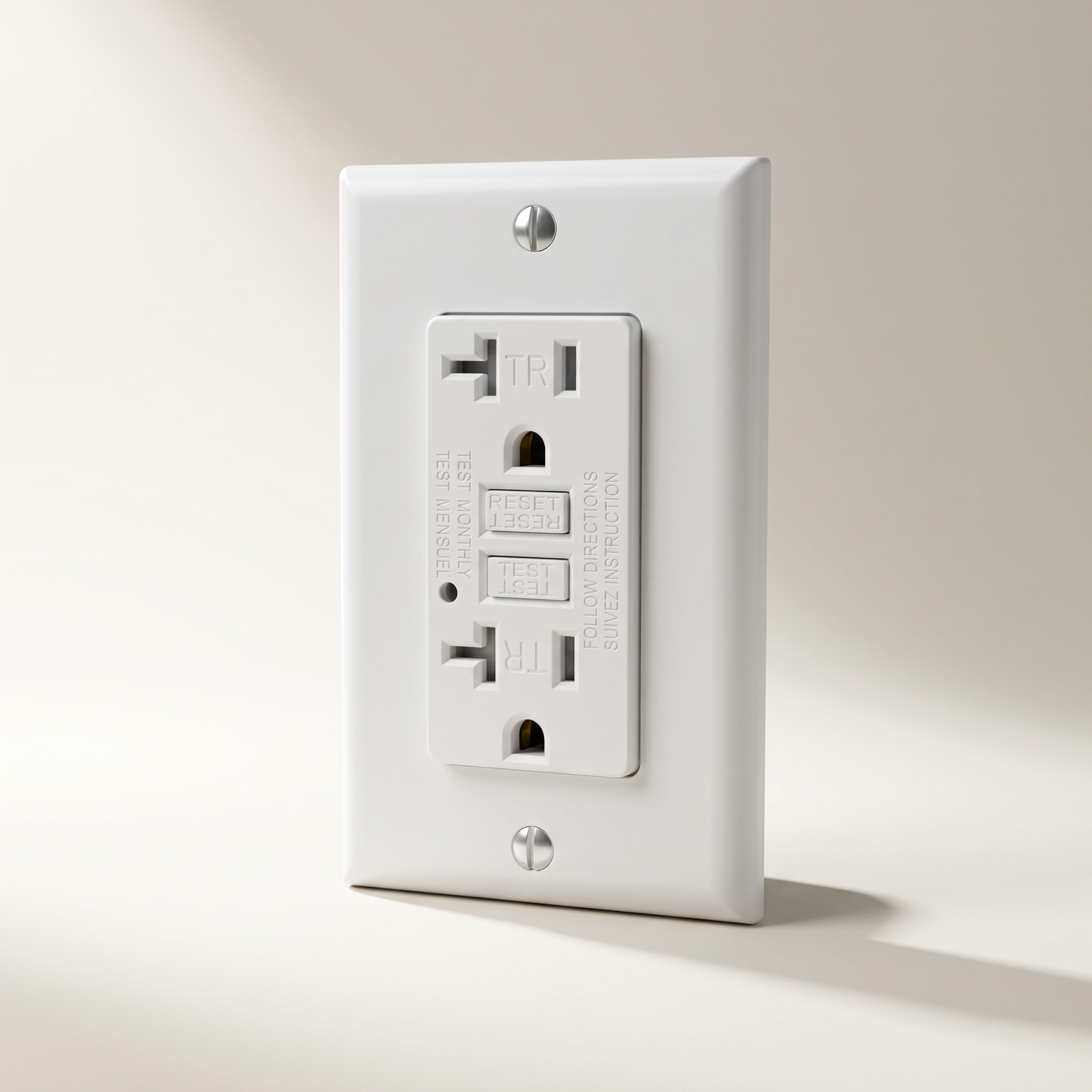 15 A Tamper-Resistant GFCI Receptacle, 120 V - White