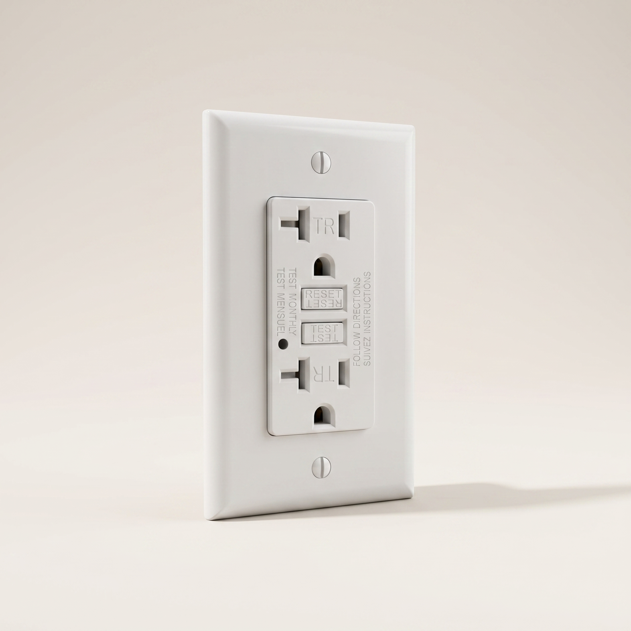 20 A Tamper-Resistant GFCI Receptacle, 120 V - White