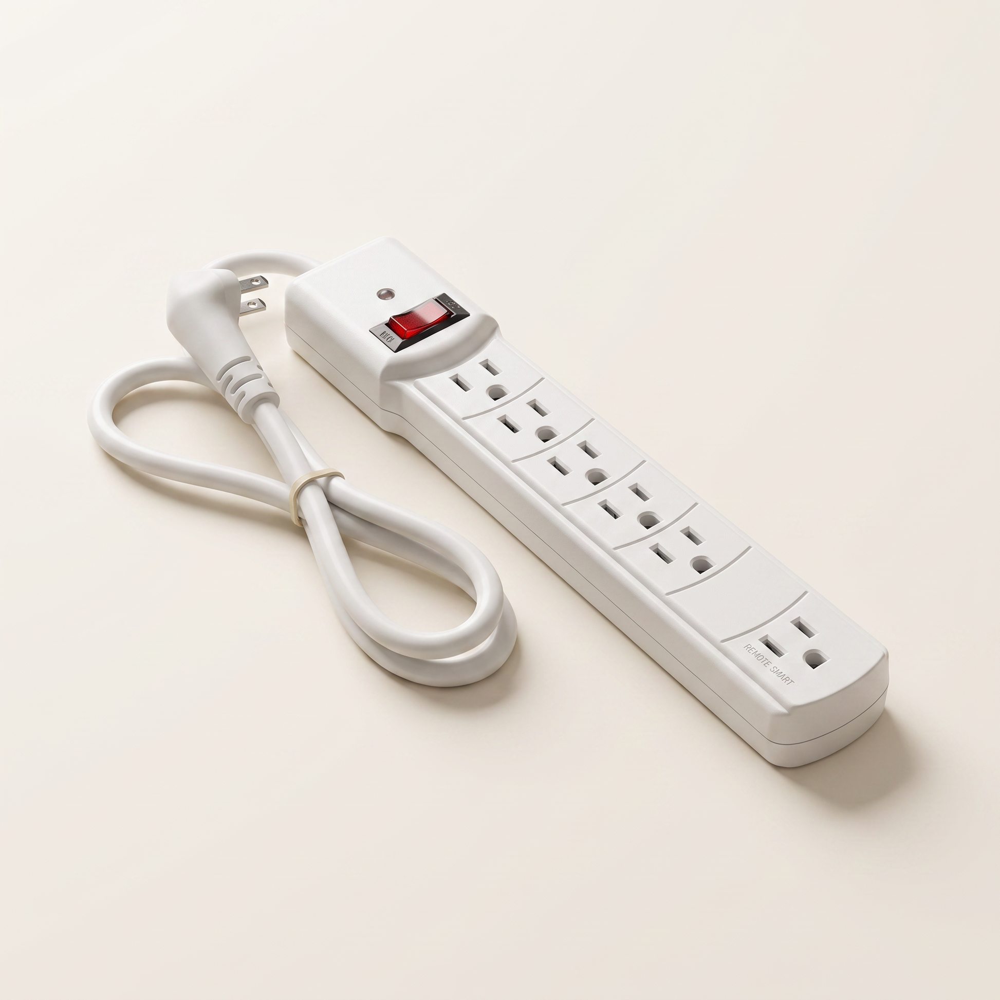 6-Outlet Surge-Protector Power Bar, 450 Joules - 4 ft Cord, 45° Plug