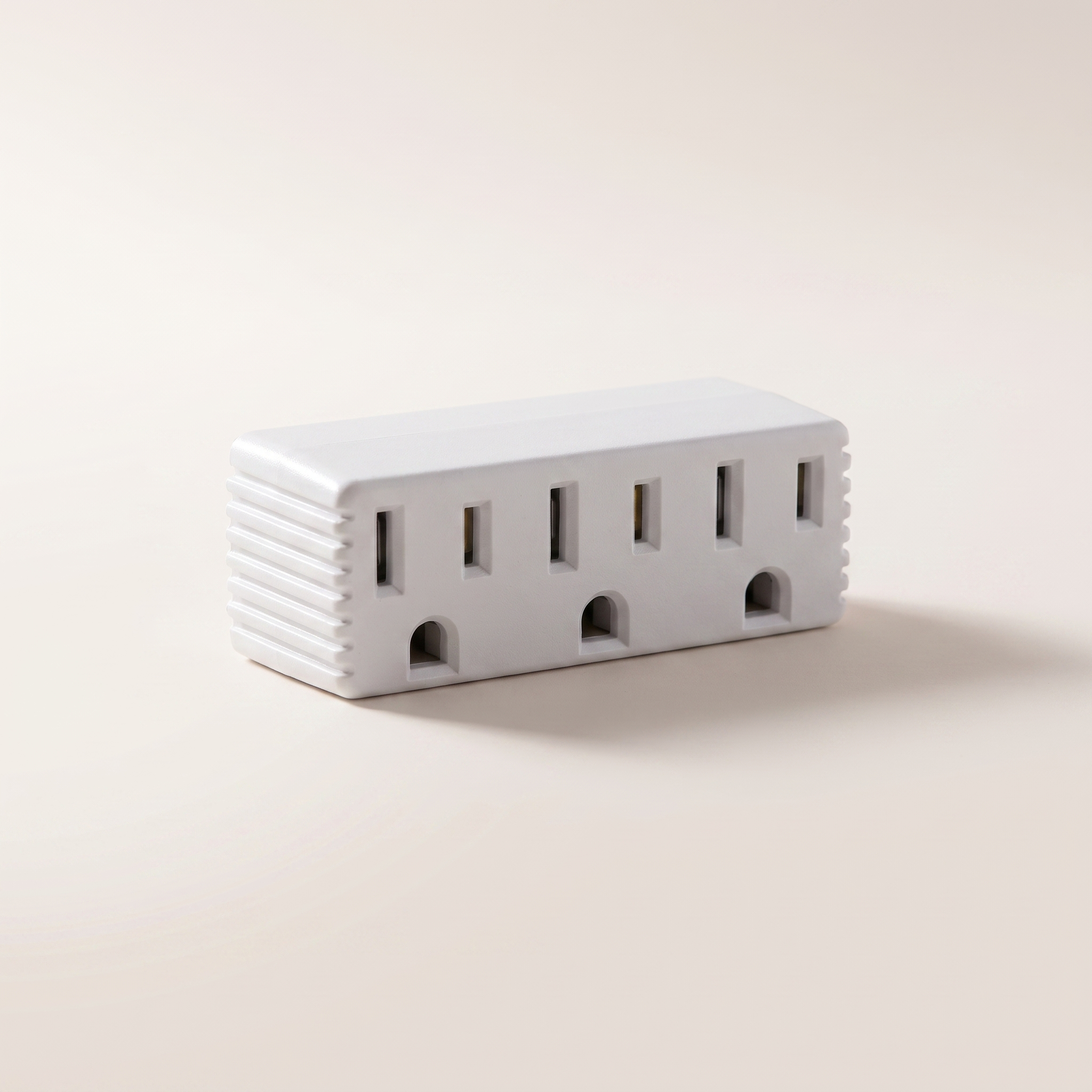 3-Outlet Grounded Cube Tap — White