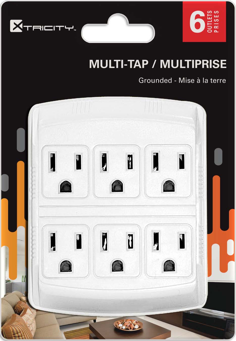 Grounded 6-outlets tap 1cd