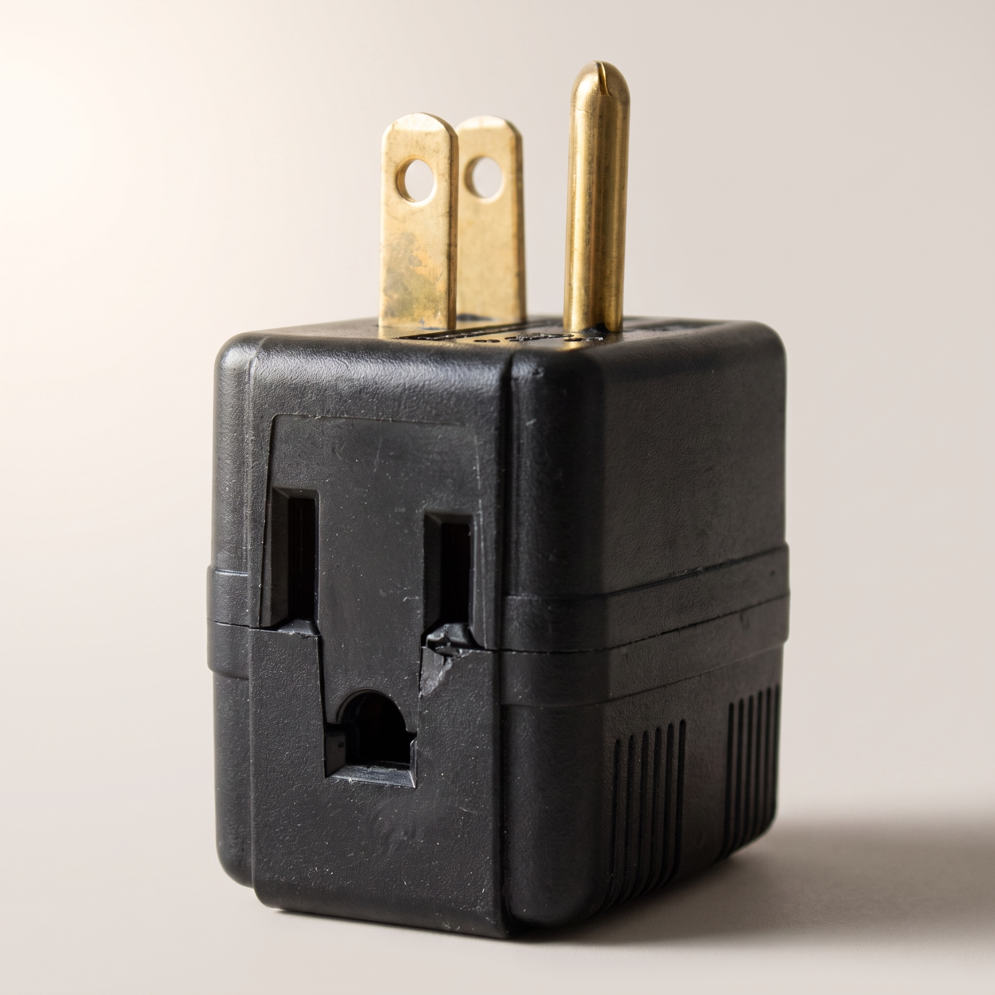3-Outlet Grounded Multi-Tap — Black