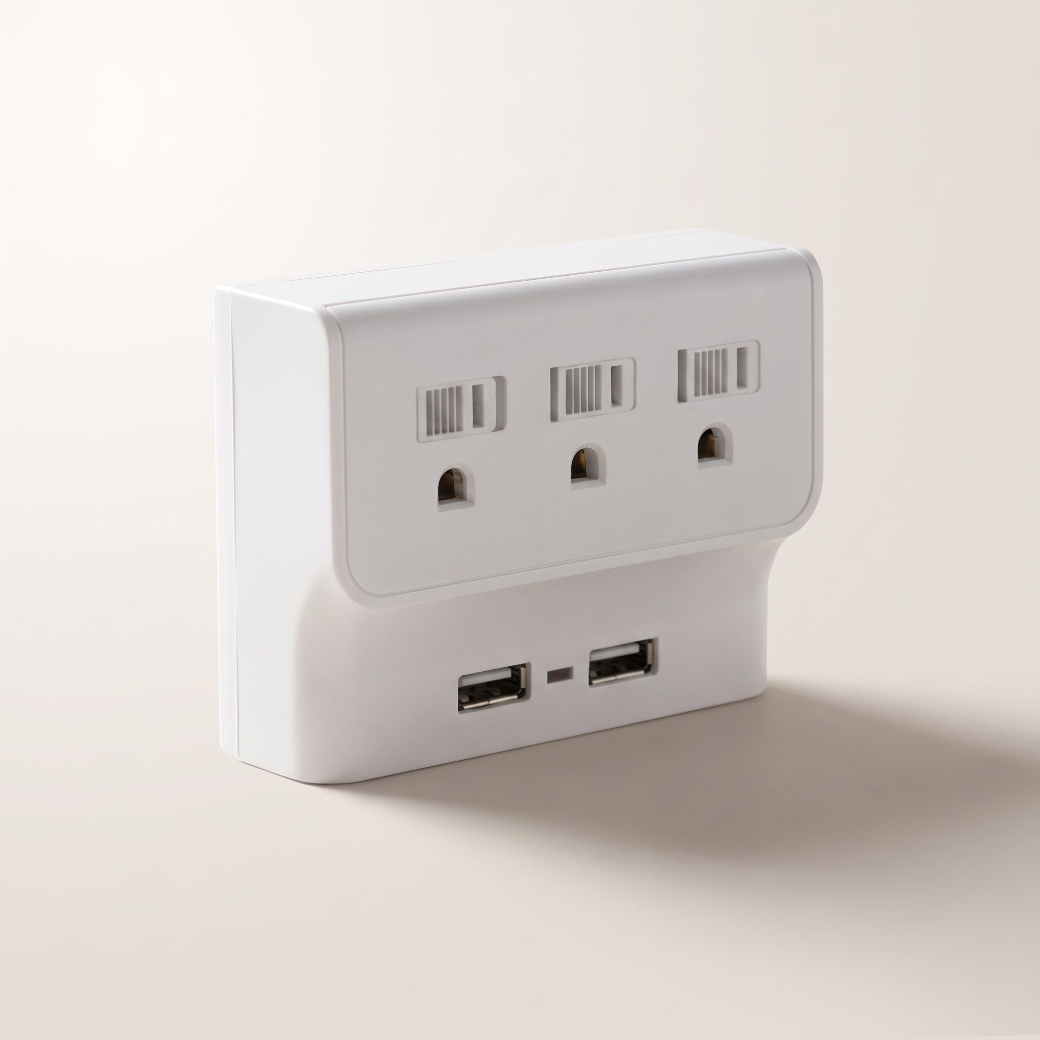 Multi-Tap USB Wall Charger — 3 Outlets + 2 USB Ports