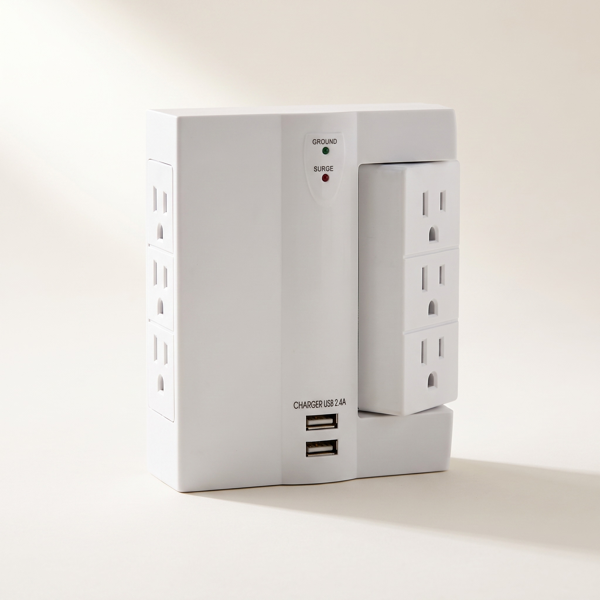6 Outlets Surge Led Indicator 1000 Joules, 2 USB,90