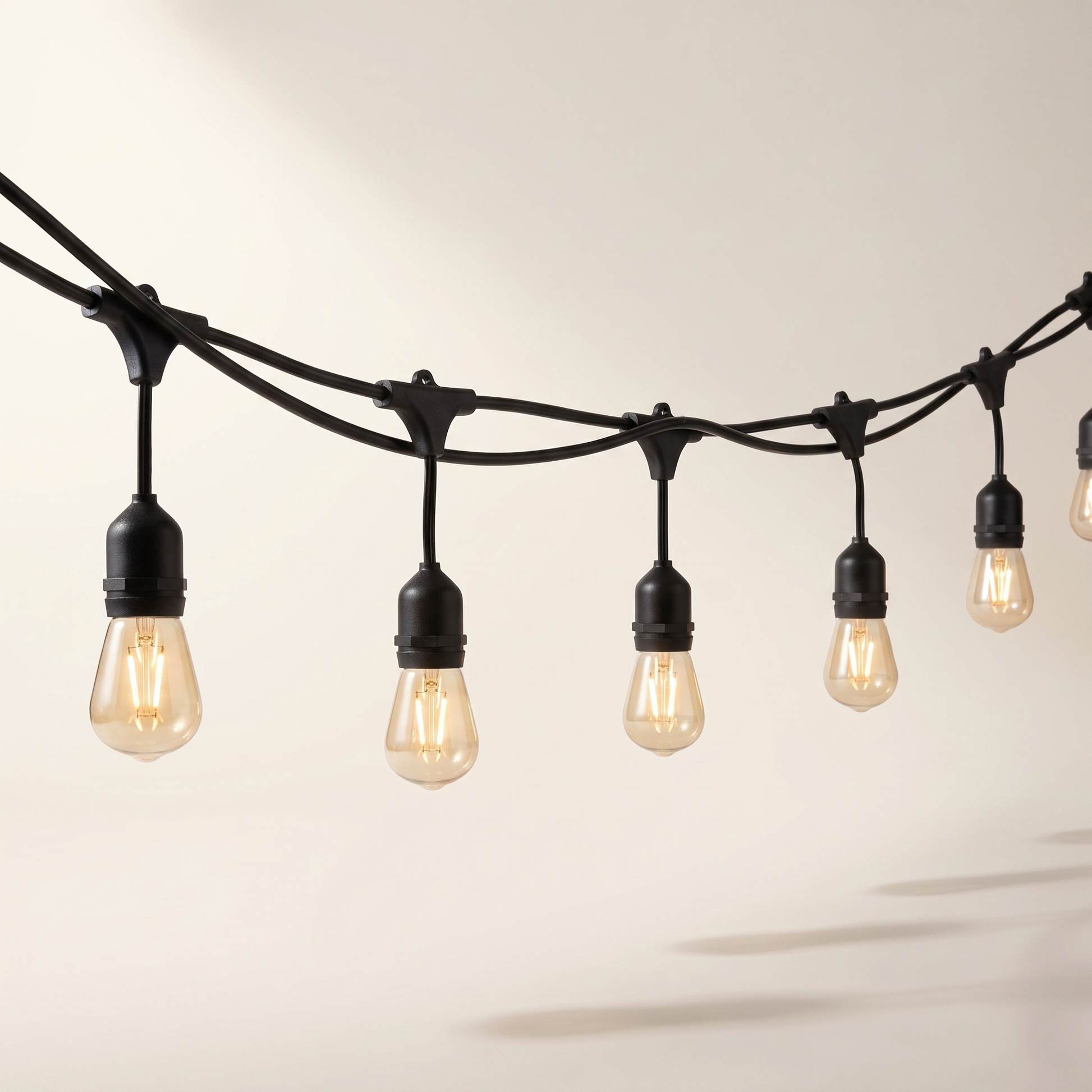 Xtricity 48 ft LED String Lights — 24W / 1680 Lumens / 2200K Soft White (25 S14 Bulbs Included)